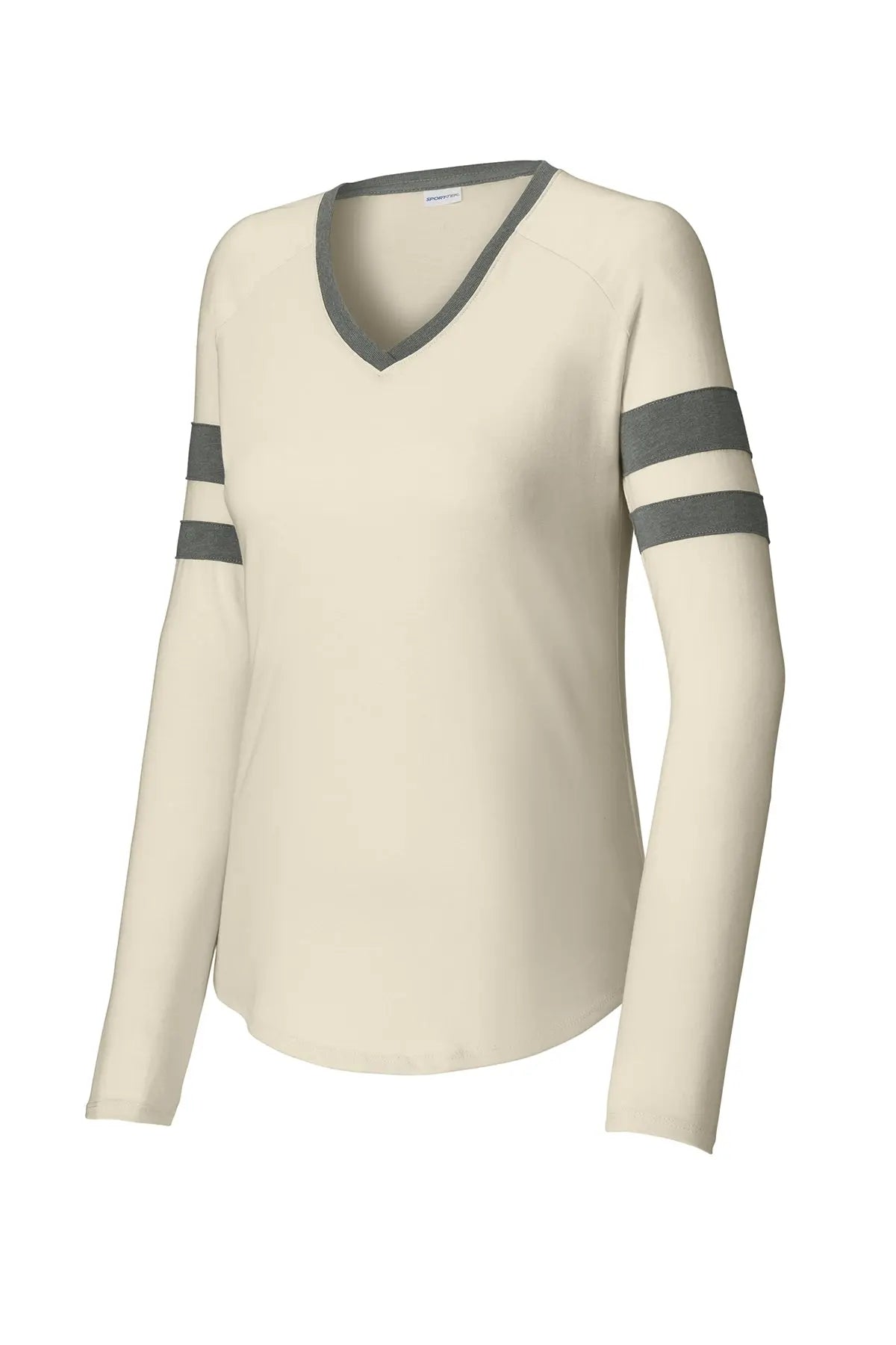 Sport-Tek® Women's Halftime Stripe Long Sleeve V-Neck Tee #LST6043