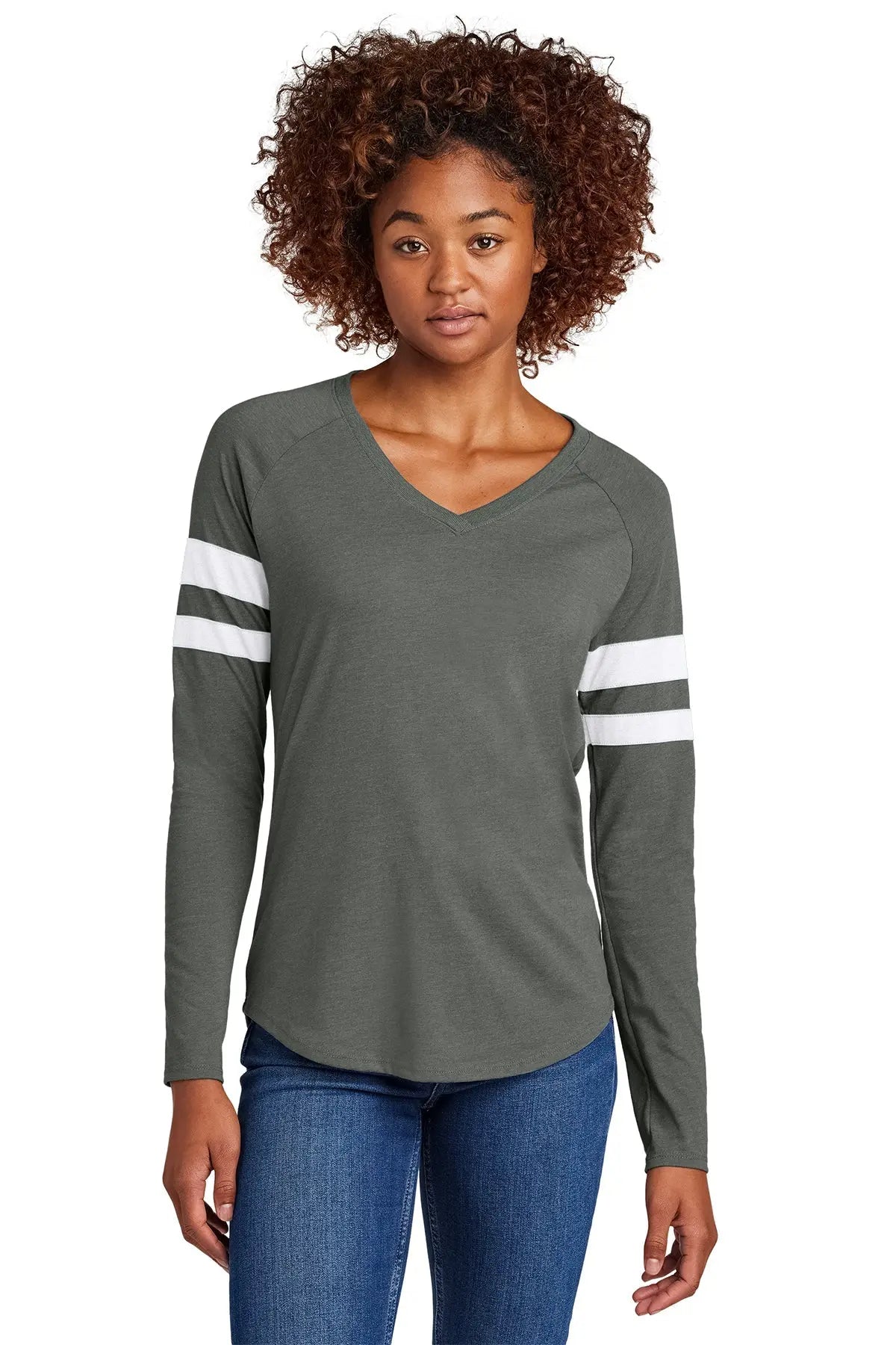 Sport-Tek® Women's Halftime Stripe Long Sleeve V-Neck Tee #LST6043 Game Over Merch