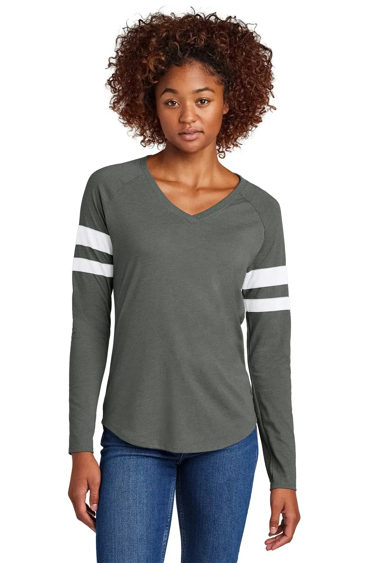 Sport-Tek® Women's Halftime Stripe Long Sleeve V-Neck Tee #LST6043 Game Over Merch