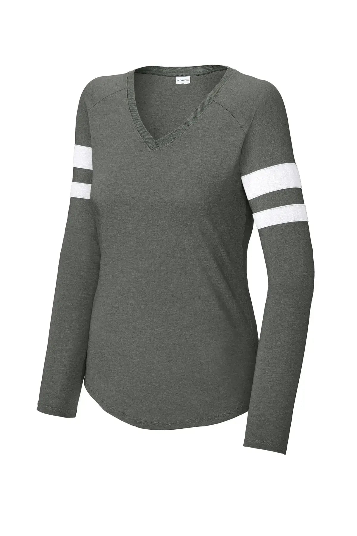 Sport-Tek® Women's Halftime Stripe Long Sleeve V-Neck Tee #LST6043 Game Over Merch