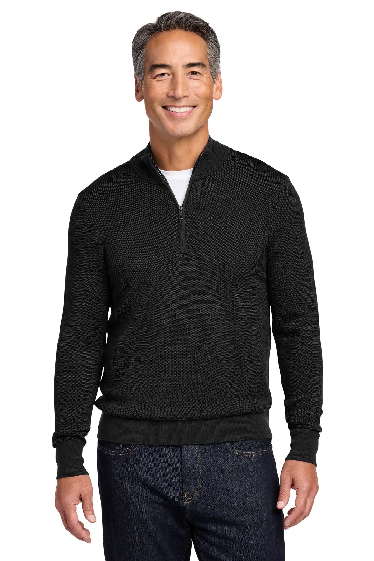 Brooks Brothers® Washable Merino Birdseye 1/4-Zip Sweater #BB18412Game Over Merch