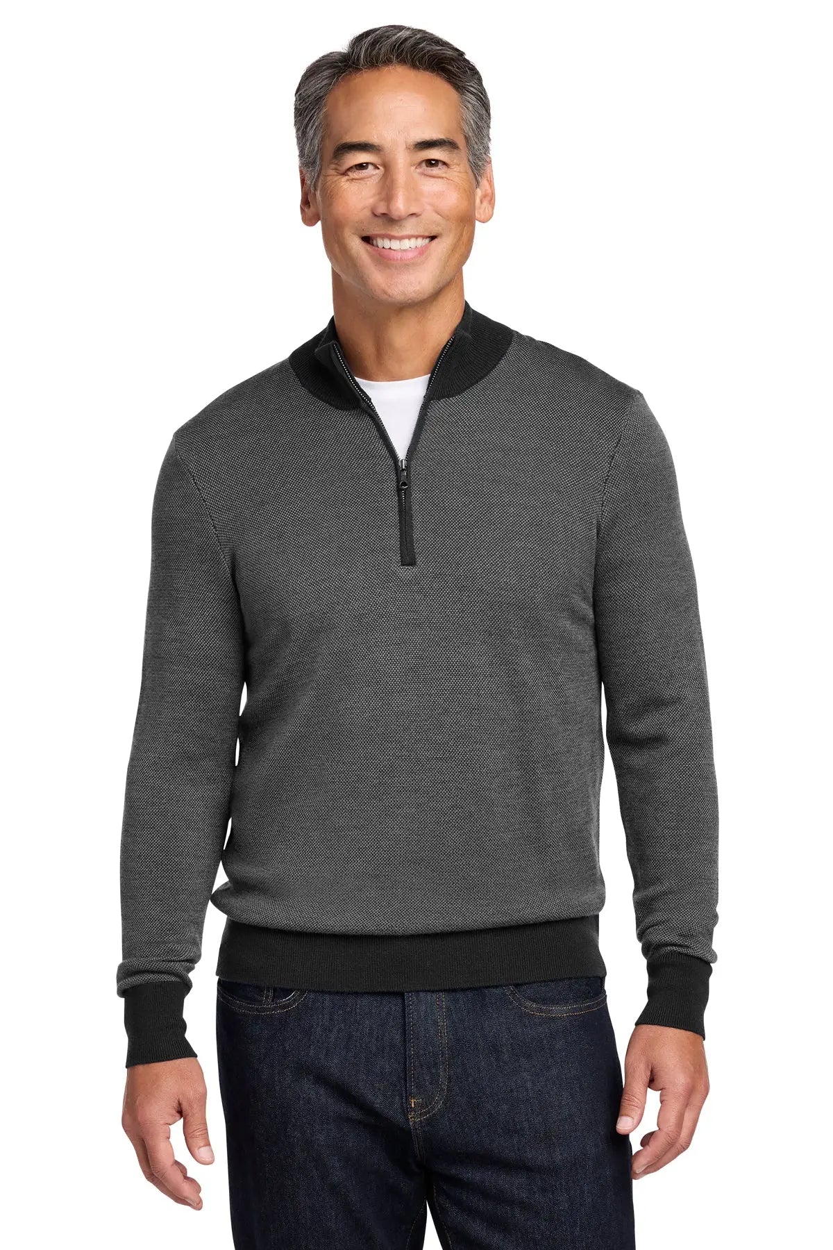 Brooks Brothers® Washable Merino Birdseye 1/4-Zip Sweater #BB18412Game Over Merch