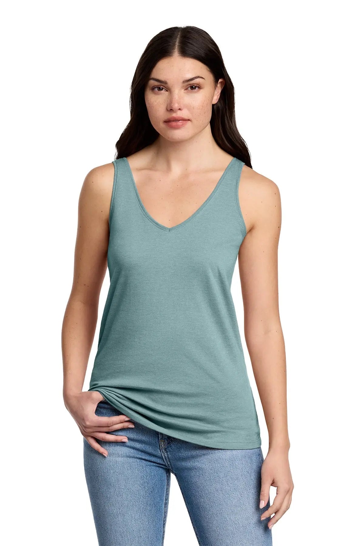 District® Women’s Perfect Blend® CVC V-Neck Tank #DT154 Game Over Merch