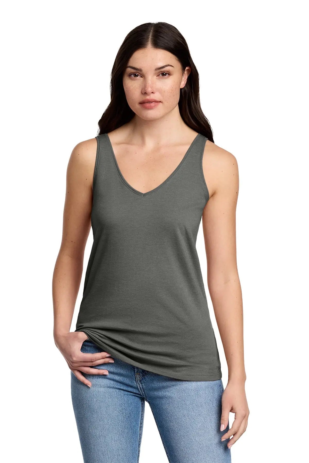 District® Women’s Perfect Blend® CVC V-Neck Tank #DT154 Game Over Merch