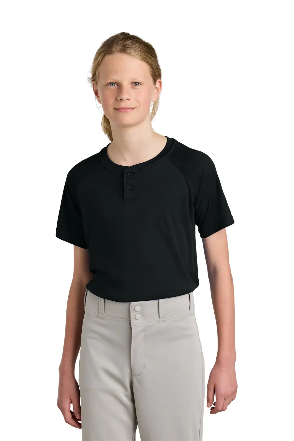 Sport-Tek® Youth PosiCharge® Competitor™ 2-Button Henley #YST359