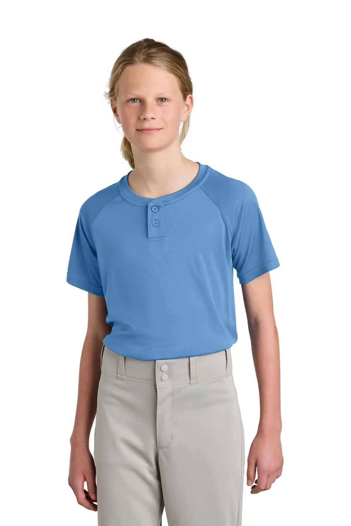 Sport-Tek® Youth PosiCharge® Competitor™ 2-Button Henley #YST359