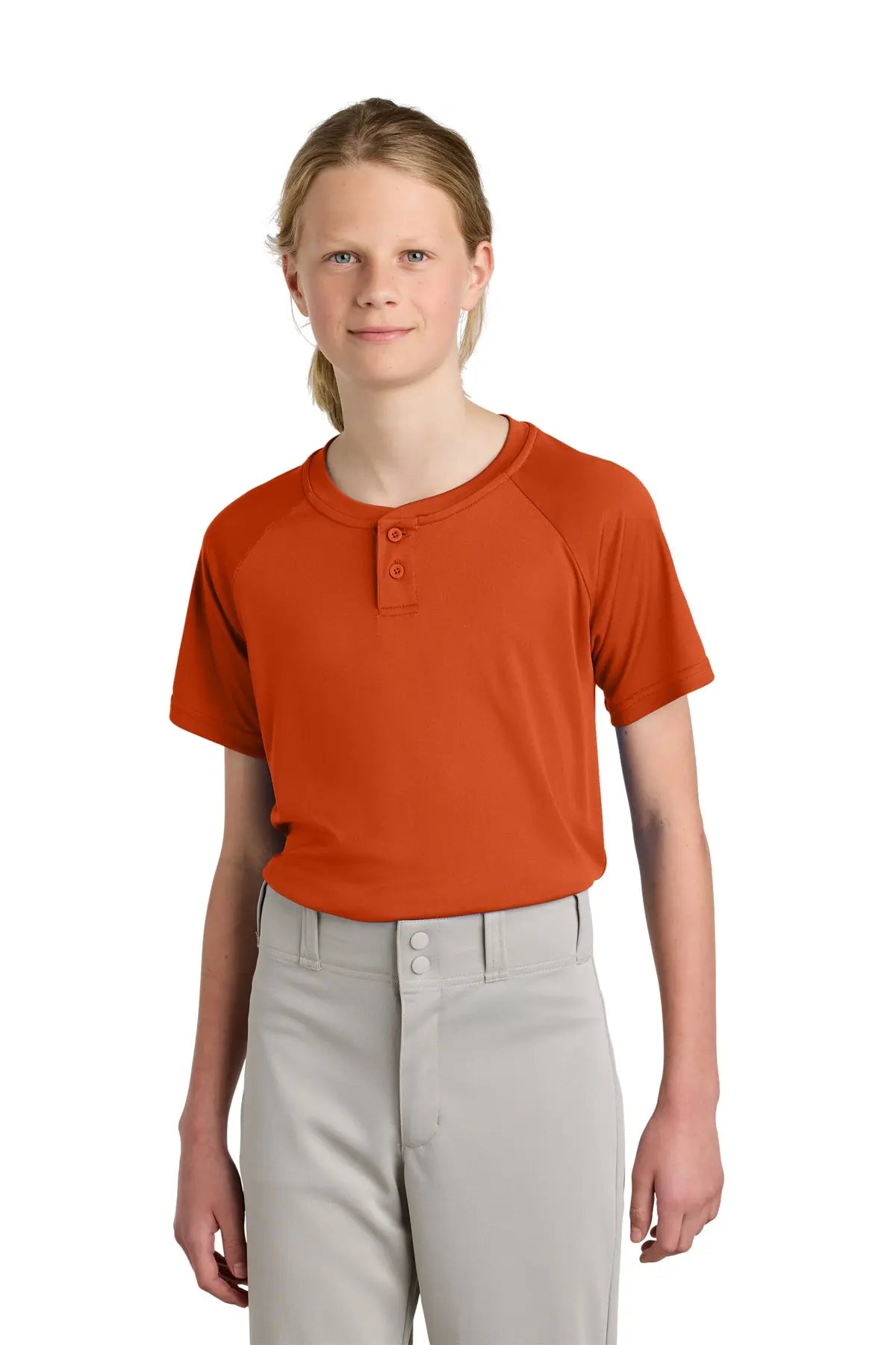 Sport-Tek® Youth PosiCharge® Competitor™ 2-Button Henley #YST359