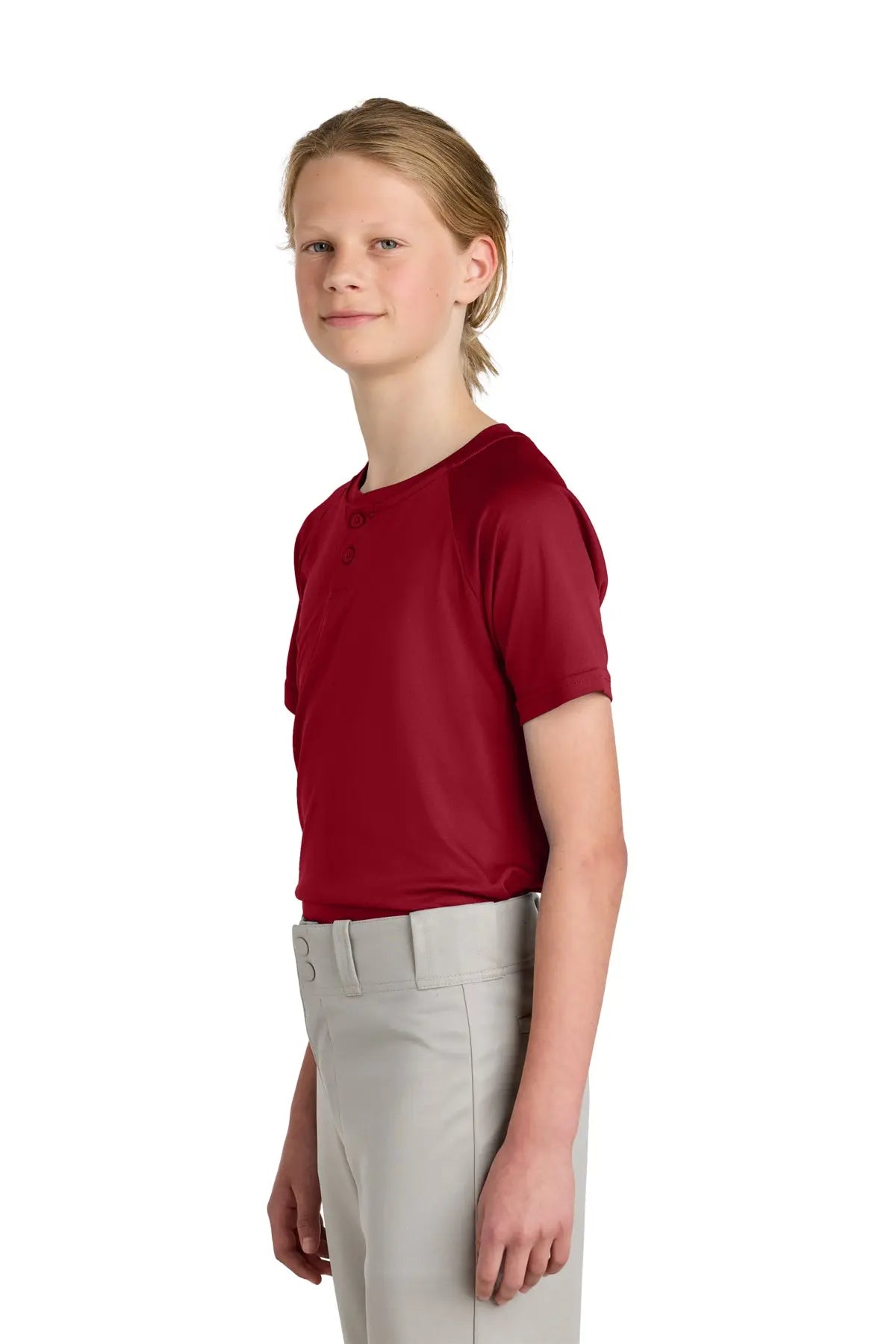 Sport-Tek® Youth PosiCharge® Competitor™ 2-Button Henley #YST359