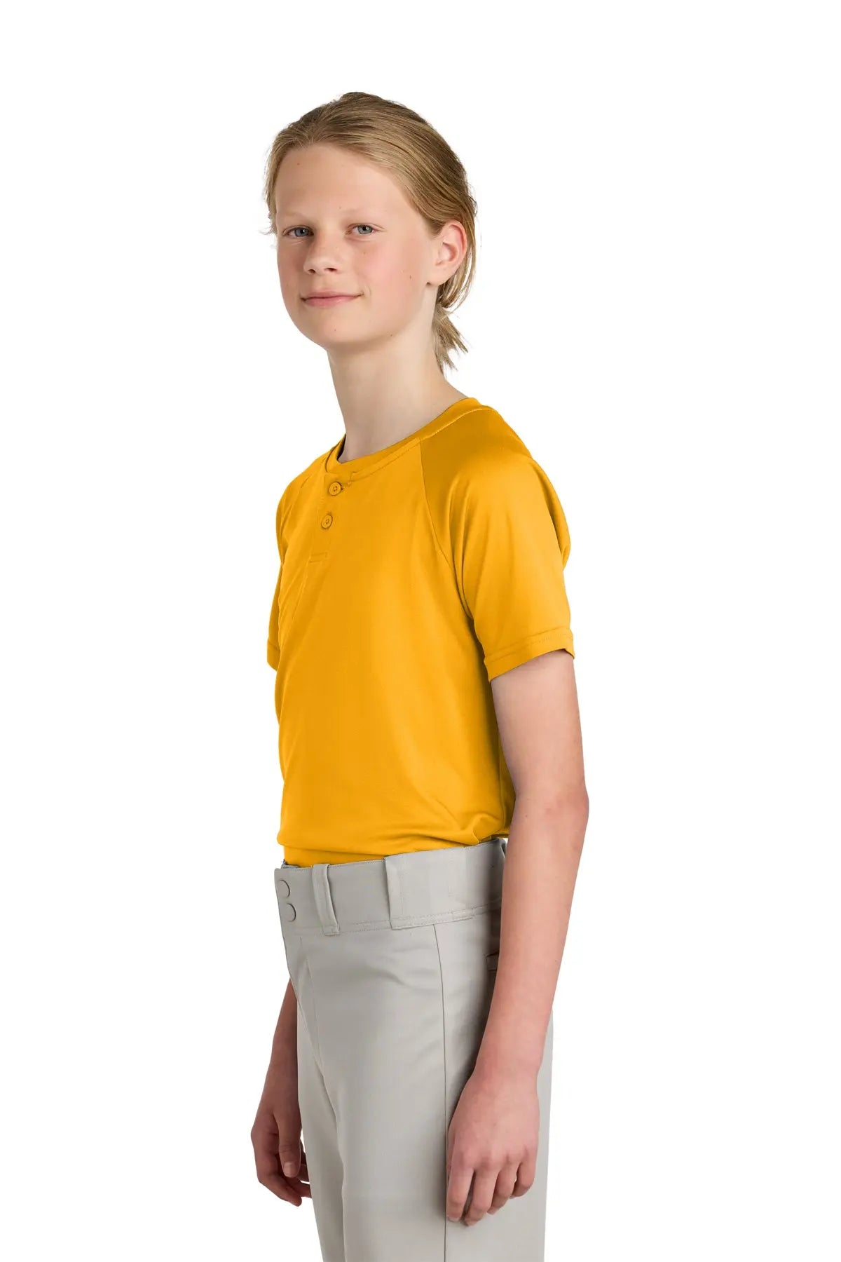 Sport-Tek® Youth PosiCharge® Competitor™ 2-Button Henley #YST359