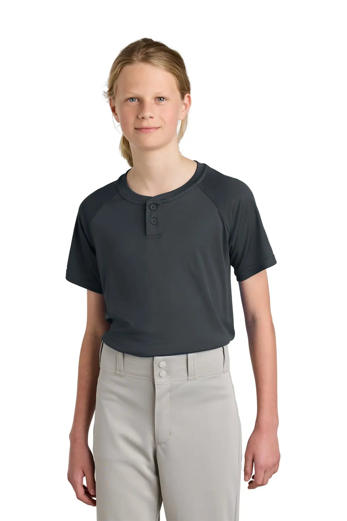 Sport-Tek® Youth PosiCharge® Competitor™ 2-Button Henley #YST359