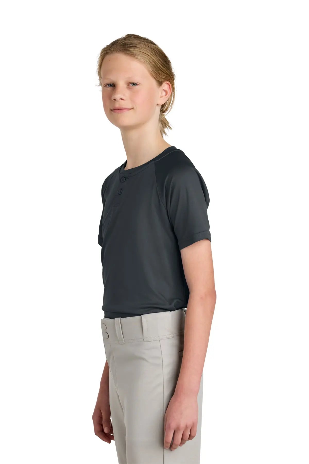 Sport-Tek® Youth PosiCharge® Competitor™ 2-Button Henley #YST359