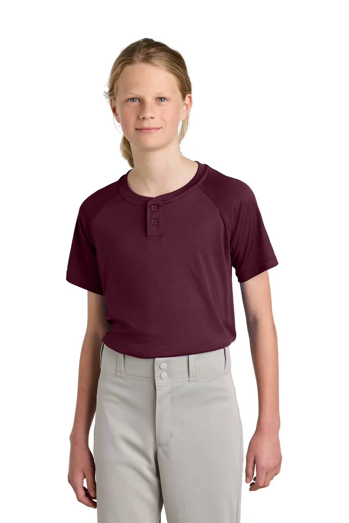 Sport-Tek® Youth PosiCharge® Competitor™ 2-Button Henley #YST359