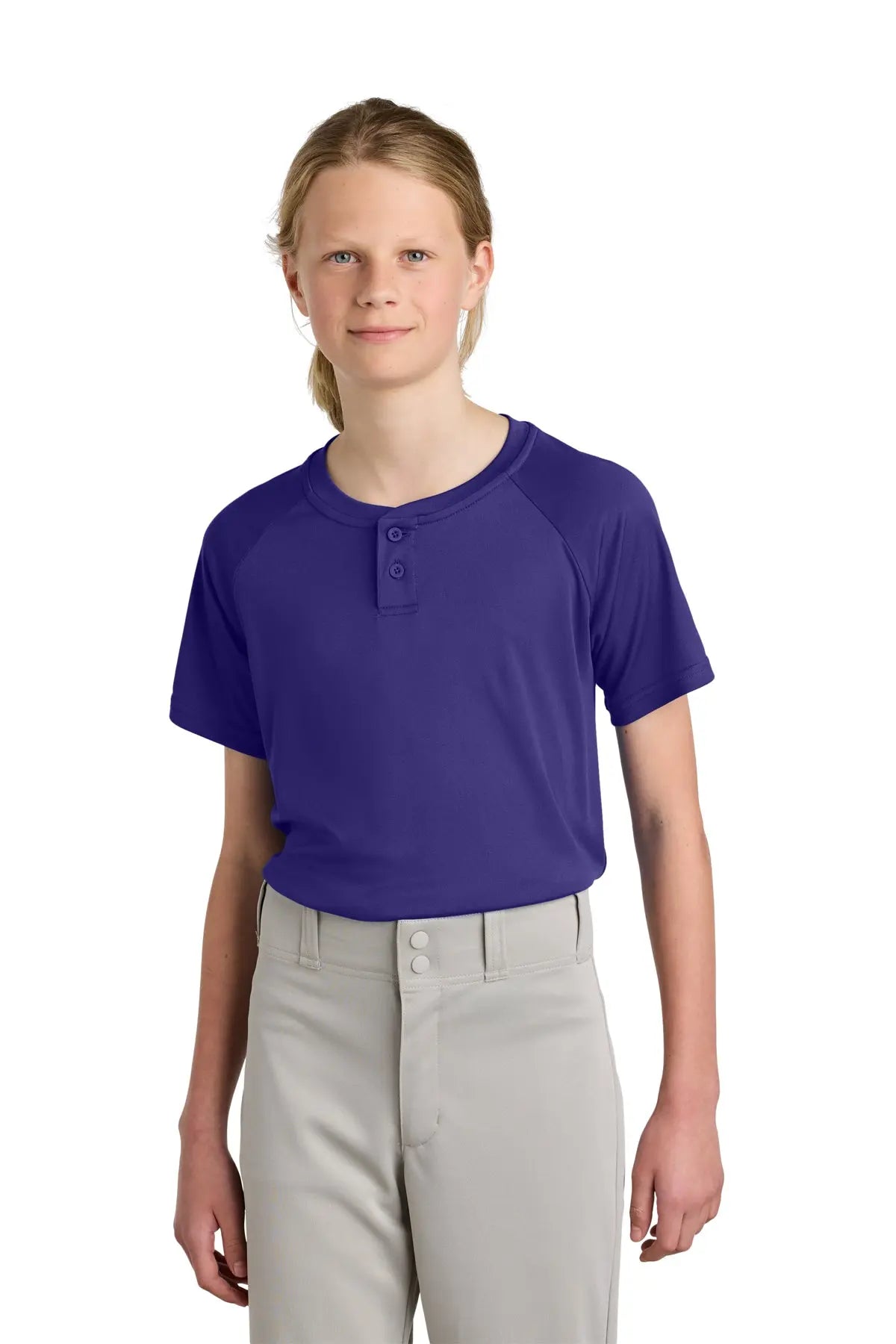 Sport-Tek® Youth PosiCharge® Competitor™ 2-Button Henley #YST359