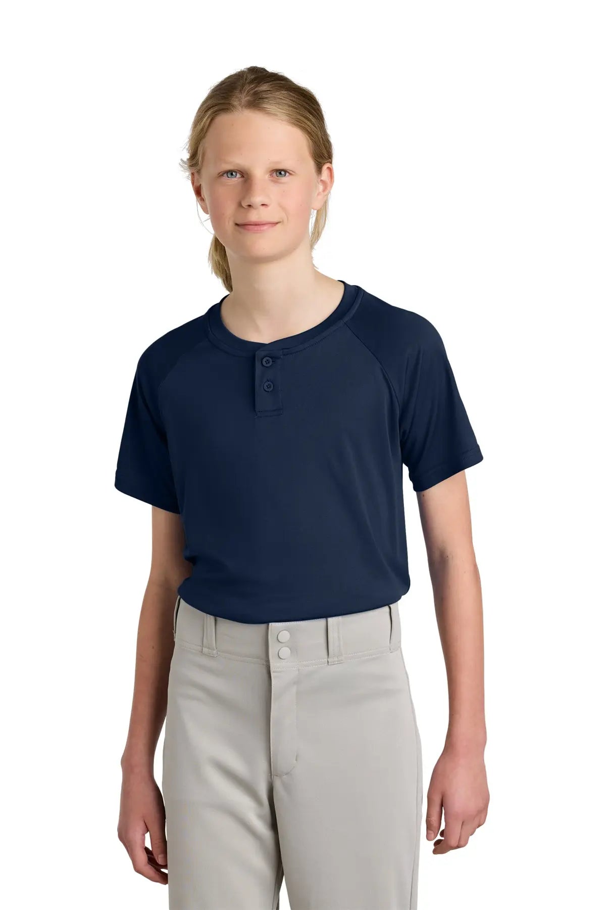 Sport-Tek® Youth PosiCharge® Competitor™ 2-Button Henley #YST359