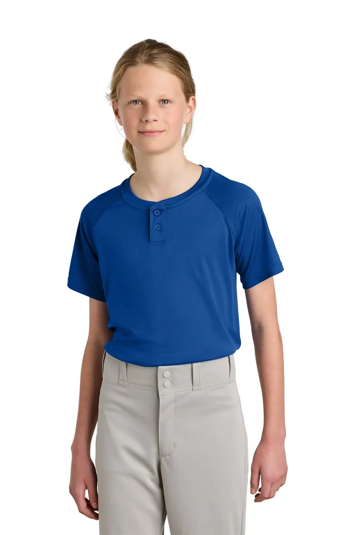 Sport-Tek® Youth PosiCharge® Competitor™ 2-Button Henley #YST359