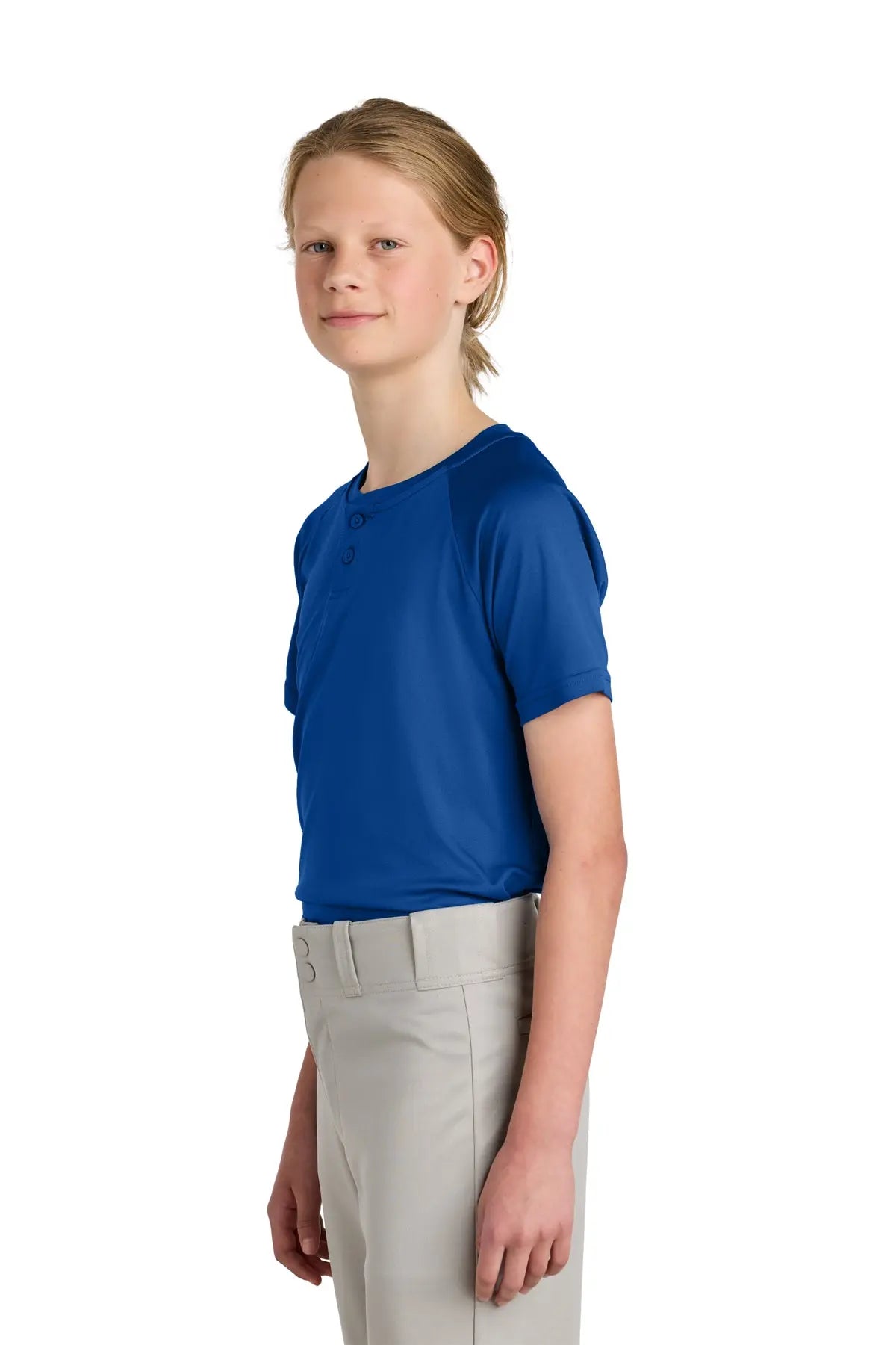 Sport-Tek® Youth PosiCharge® Competitor™ 2-Button Henley #YST359