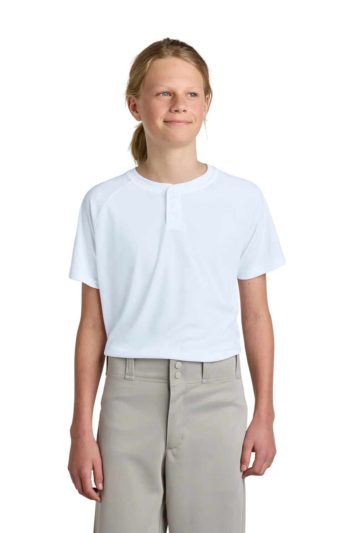 Sport-Tek® Youth PosiCharge® Competitor™ 2-Button Henley #YST359