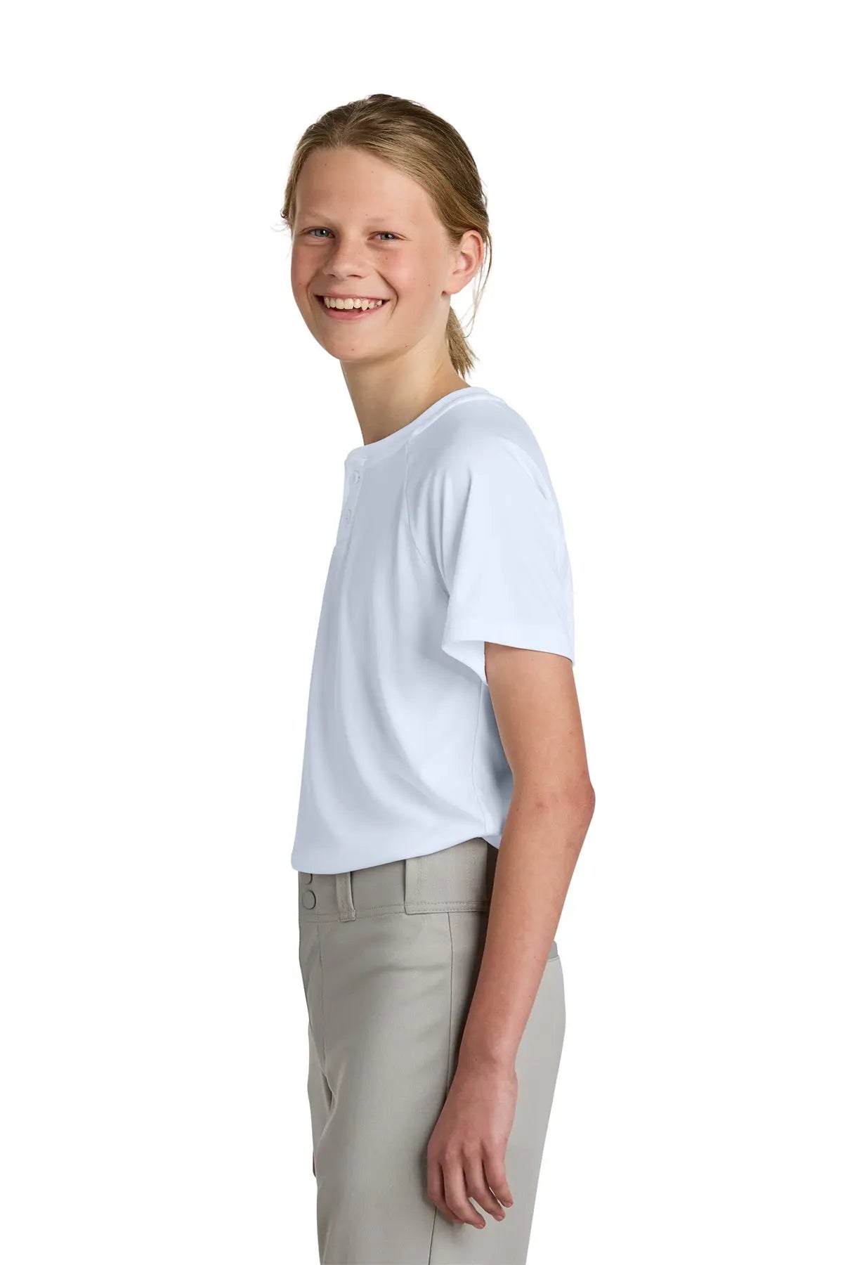 Sport-Tek® Youth PosiCharge® Competitor™ 2-Button Henley #YST359