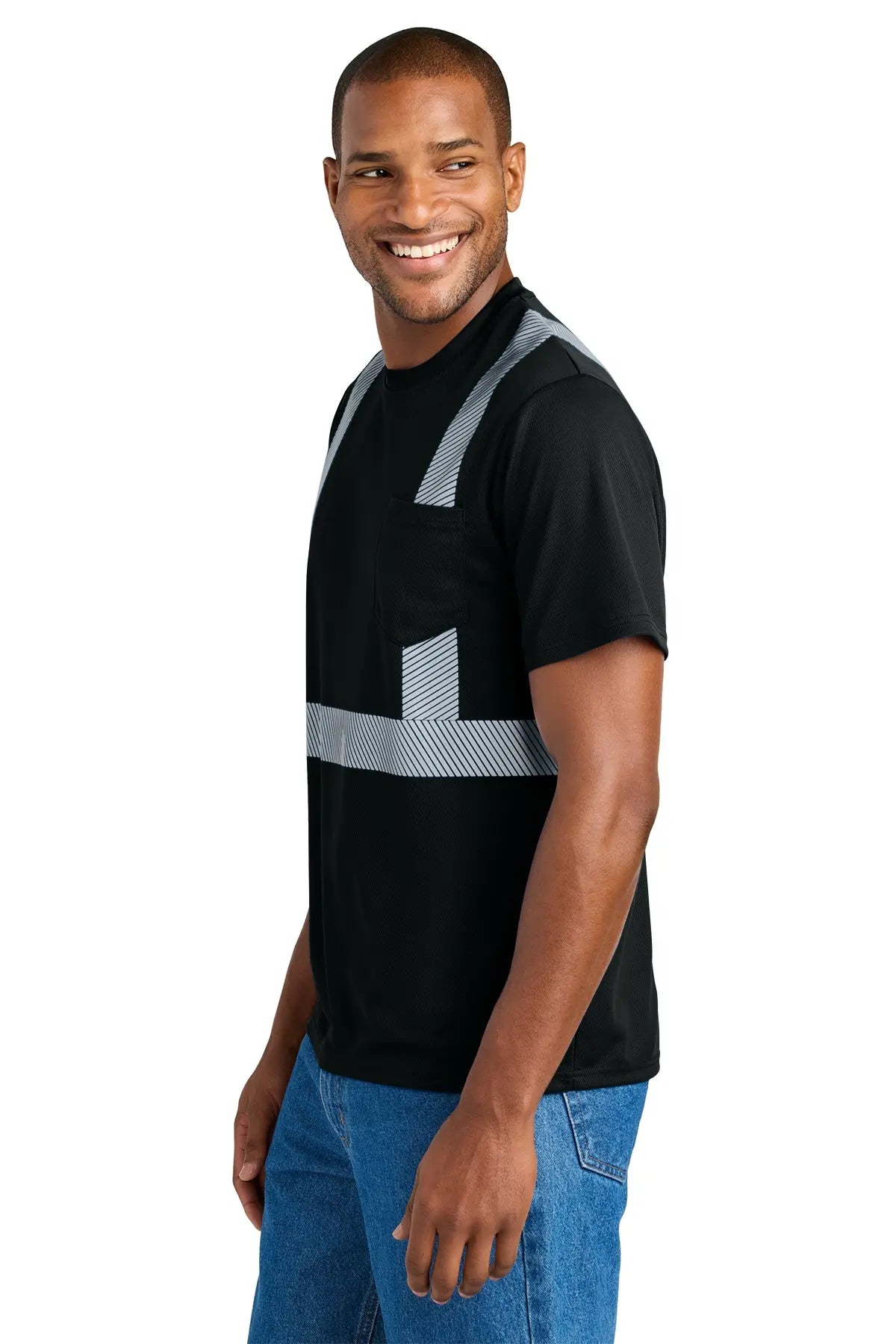 CornerStone® Enhanced Visibility Segmented Tape Tee #CS206