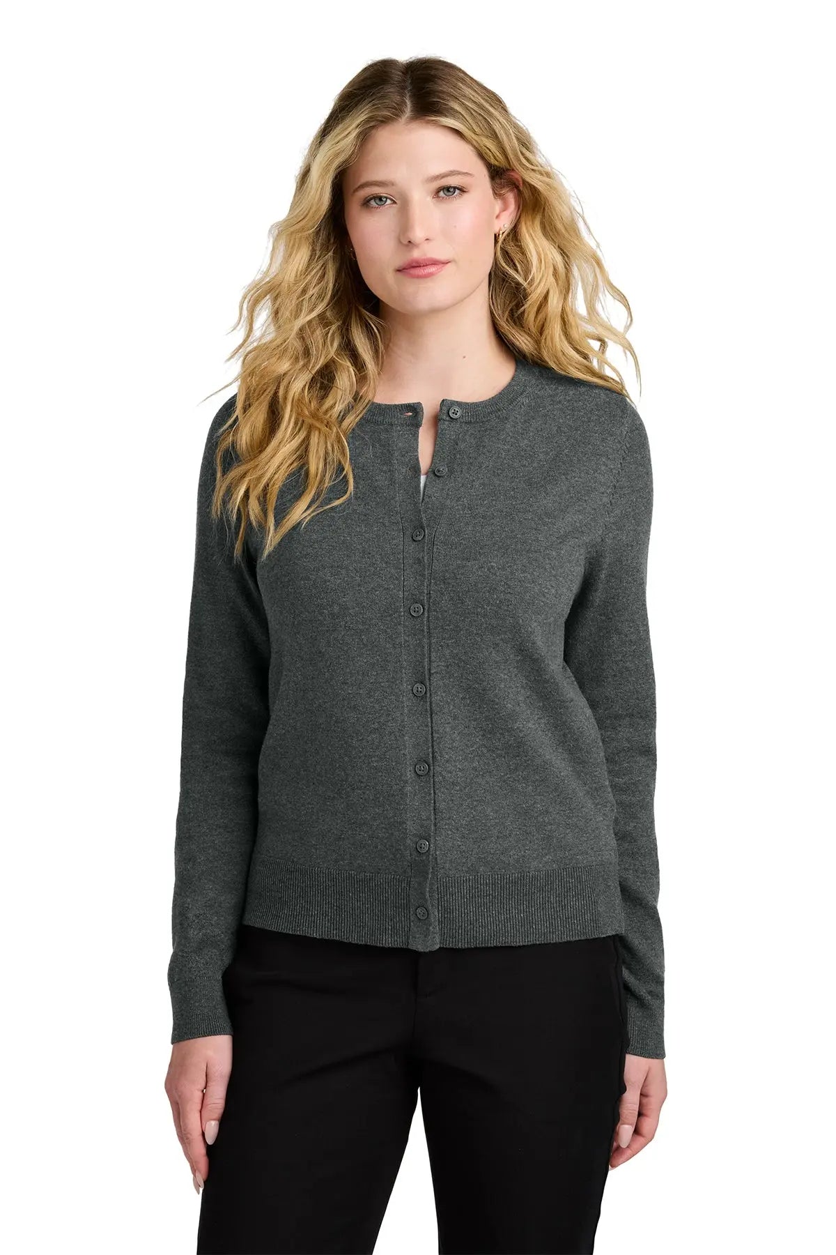 Port Authority® Women’s Easy Care Crewneck Cardigan Sweater #LSW2870Game Over Merch