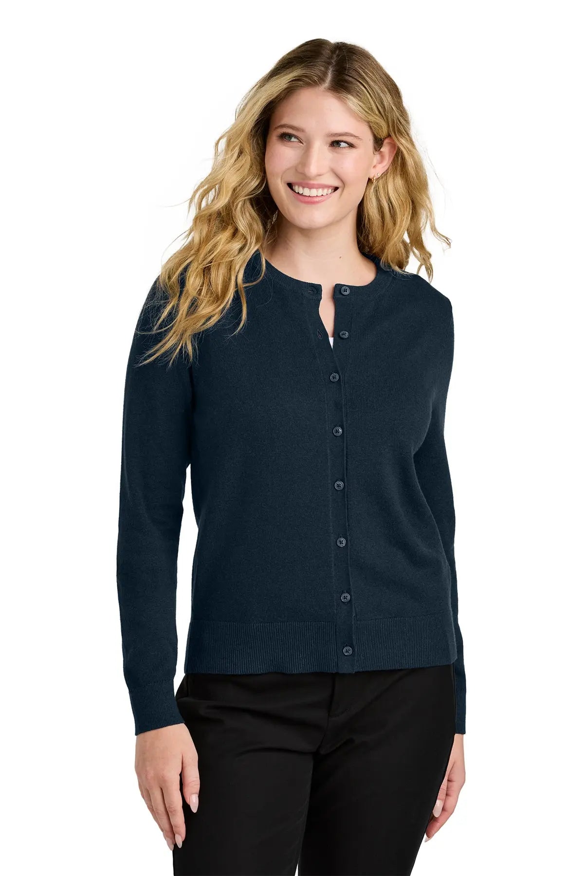 Port Authority® Women’s Easy Care Crewneck Cardigan Sweater #LSW2870Game Over Merch