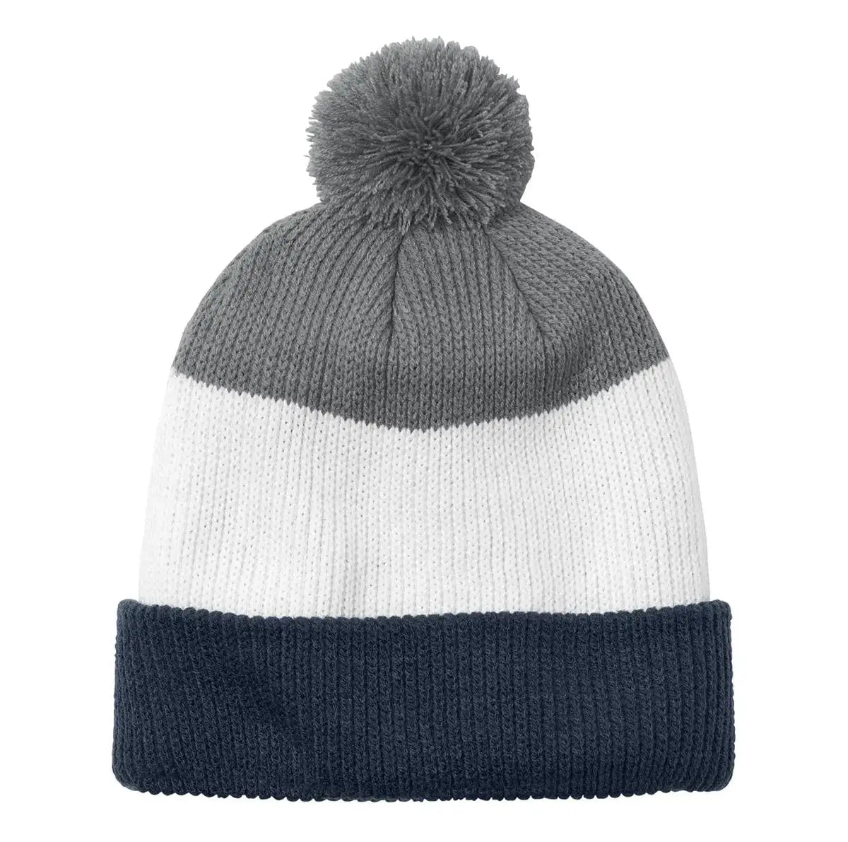 Port Authority® Cozy Striped Pom Beanie #C979 Game Over Merch