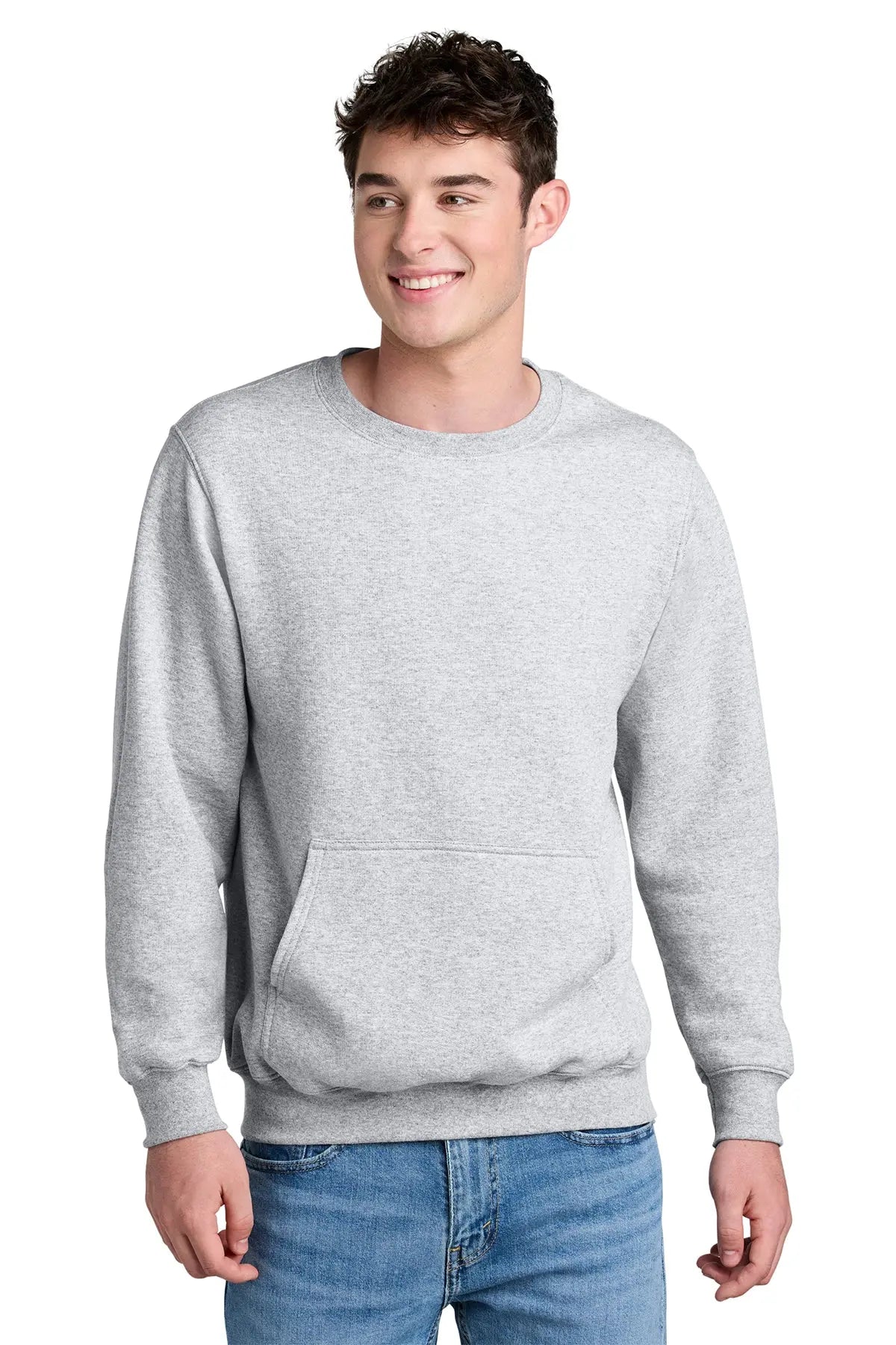 Port & Co™ Core Fleece Crewneck Pocket Sweatshirt #PC78PKT