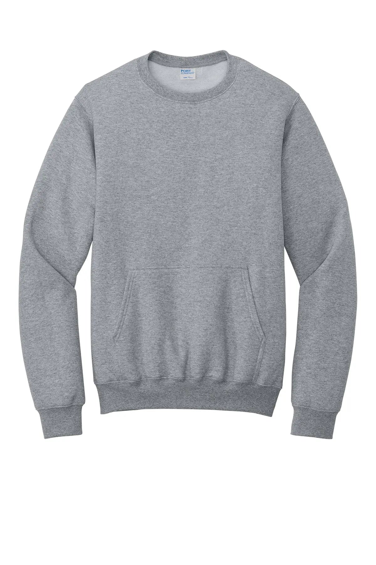 Port & Co™ Core Fleece Crewneck Pocket Sweatshirt #PC78PKT