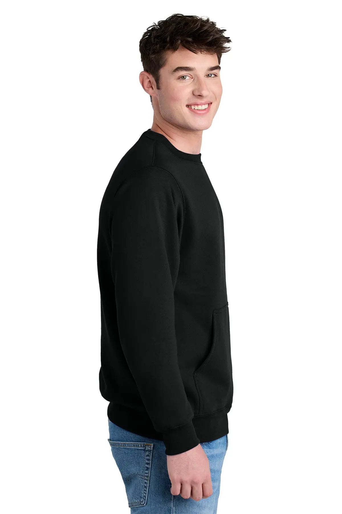 Port & Co™ Core Fleece Crewneck Pocket Sweatshirt #PC78PKT