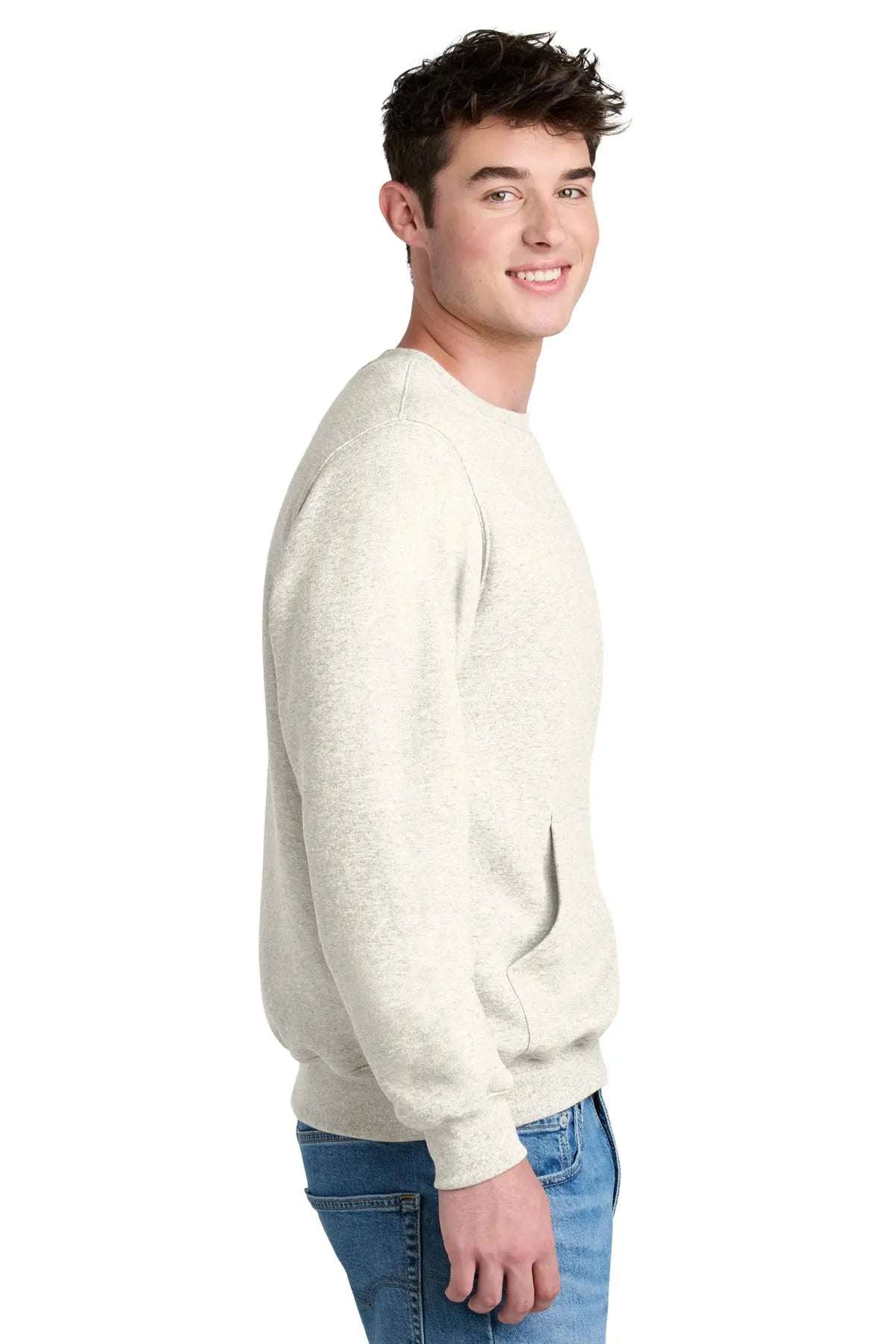 Port & Co™ Core Fleece Crewneck Pocket Sweatshirt #PC78PKT
