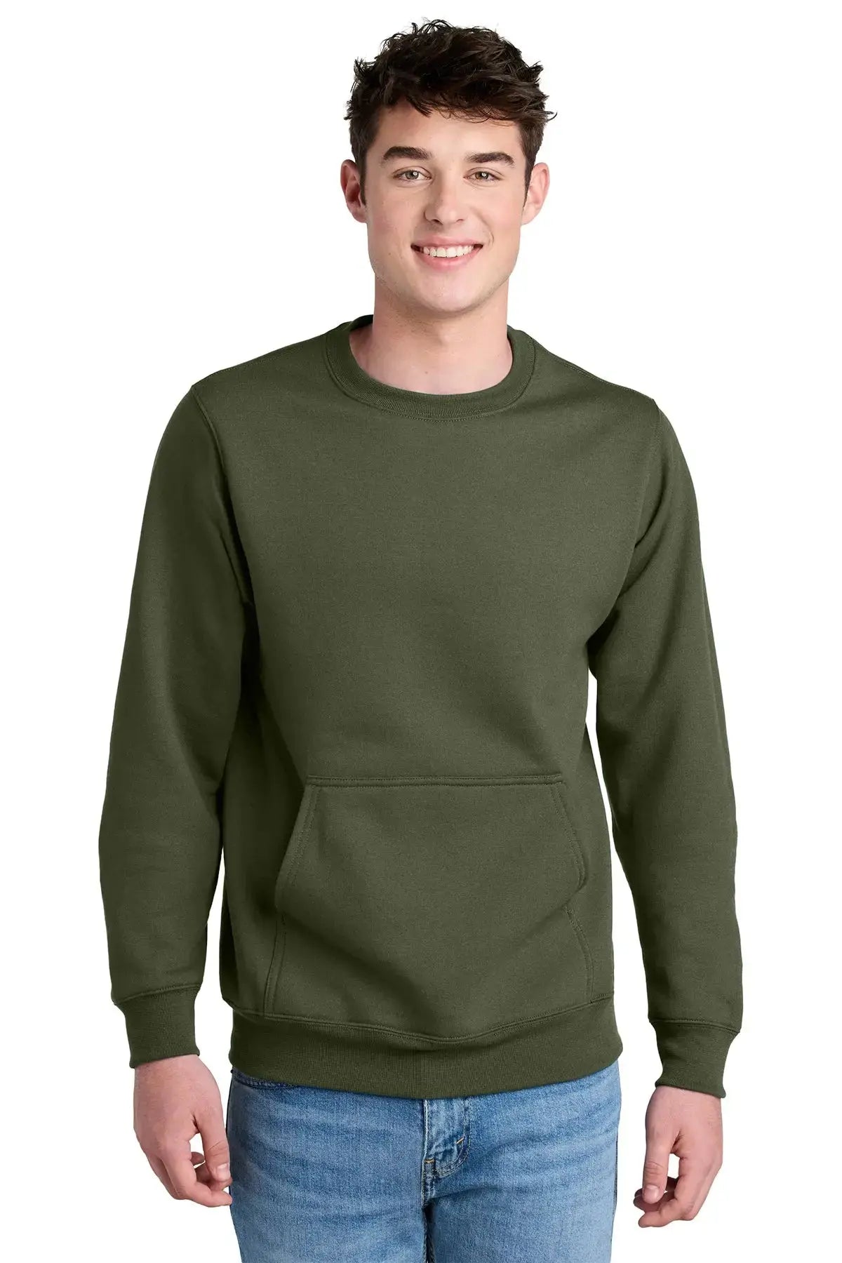 Port & Co™ Core Fleece Crewneck Pocket Sweatshirt #PC78PKT Game Over Merch