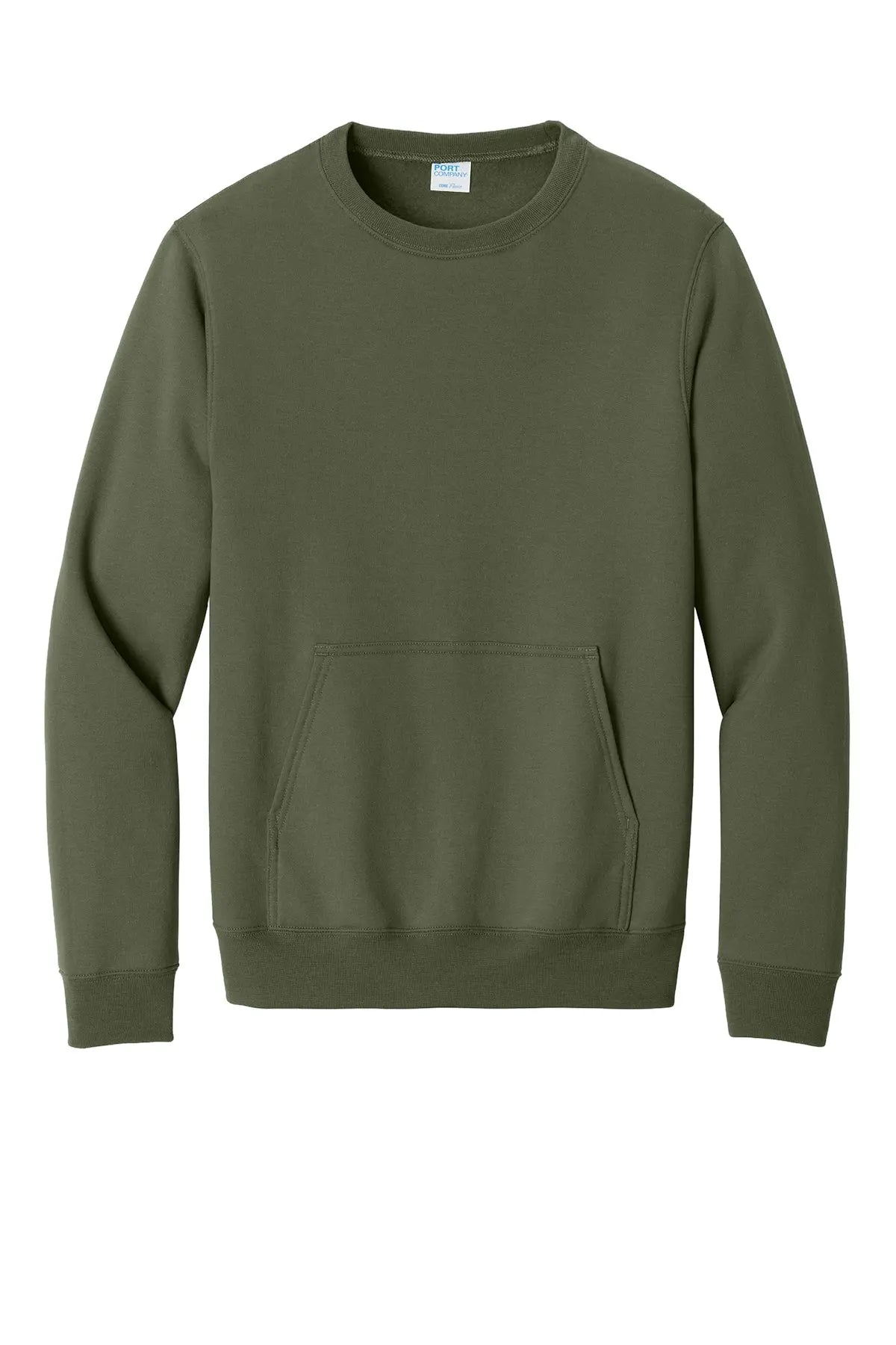 Port & Co™ Core Fleece Crewneck Pocket Sweatshirt #PC78PKT
