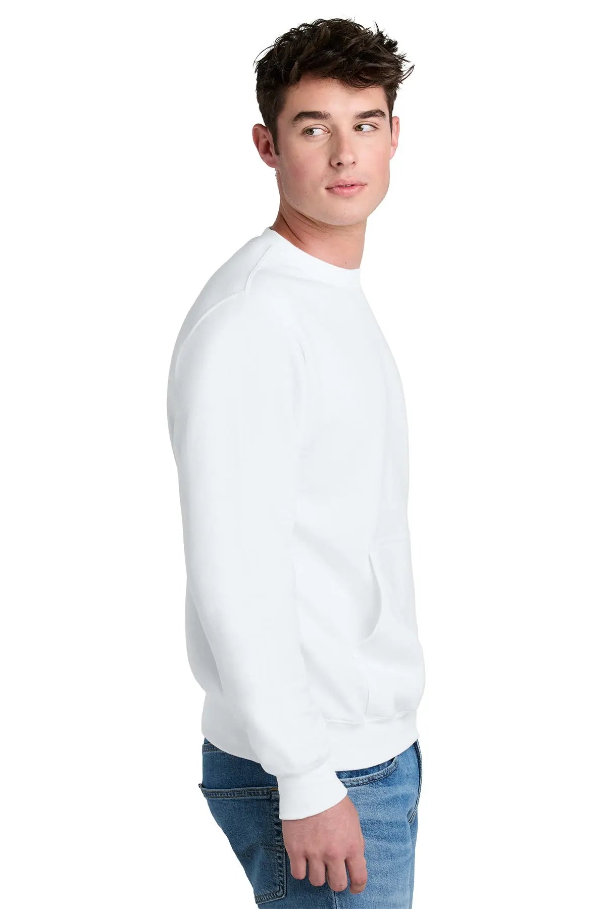 Port & Co™ Core Fleece Crewneck Pocket Sweatshirt #PC78PKT