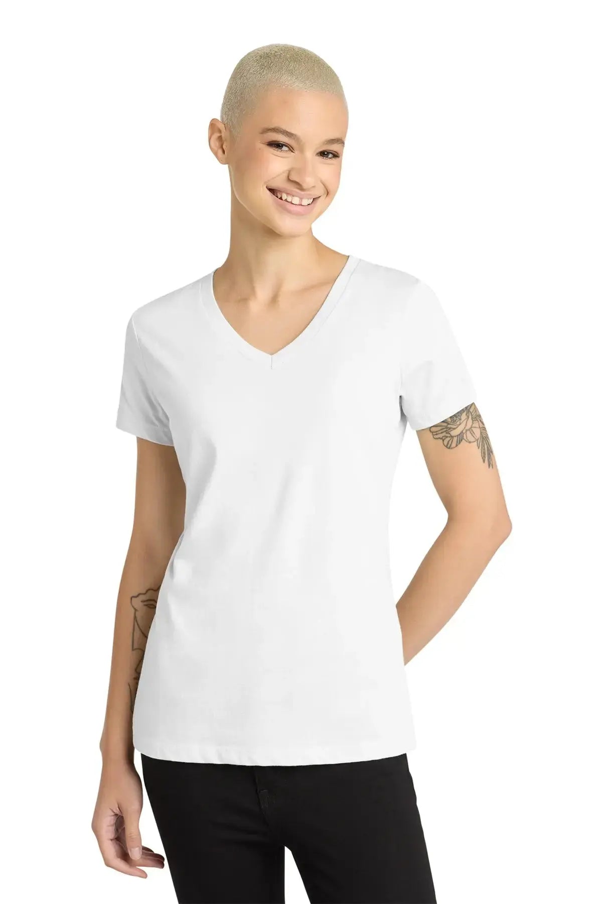 District® Women’s Perfect Weight® V-Neck Tee #DM1170L Game Over Merch