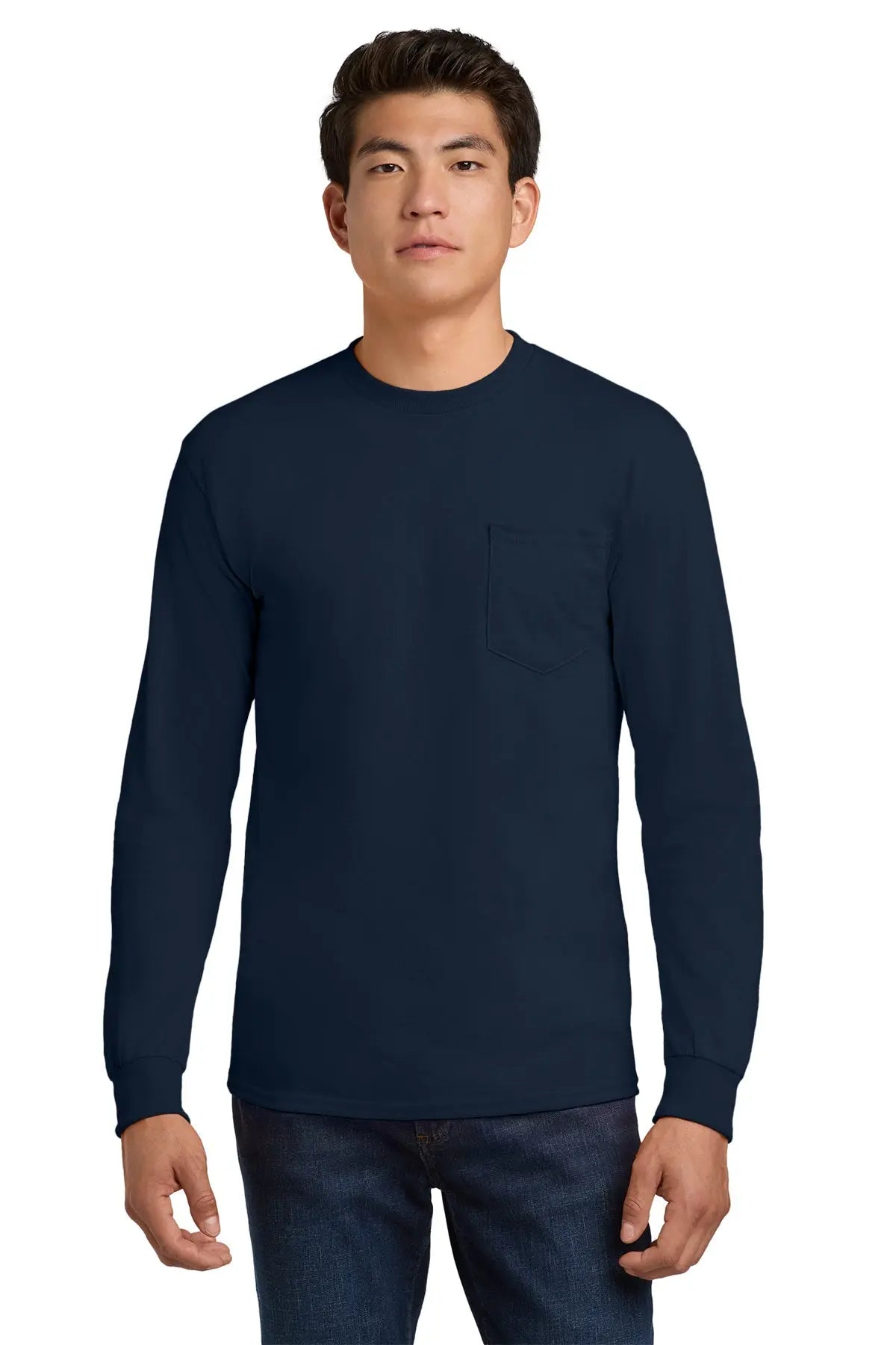 Gildan® Ultra Cotton® 100% US Cotton Long Sleeve T-Shirt with Pocket #2410 Game Over Merch