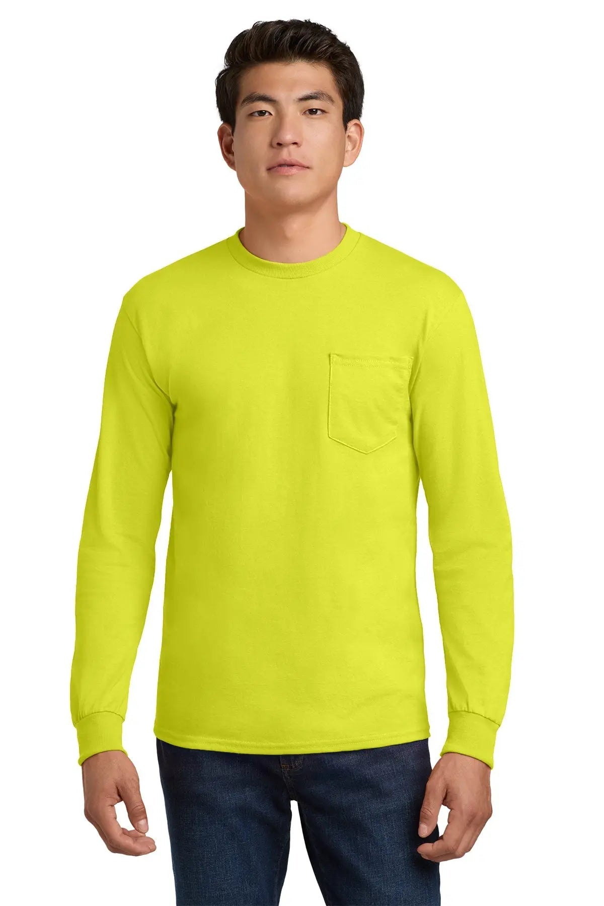 Gildan® Ultra Cotton® 100% US Cotton Long Sleeve T-Shirt with Pocket #2410 Game Over Merch