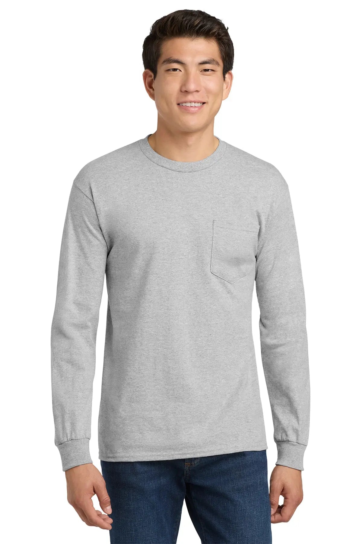 Gildan® Ultra Cotton® 100% US Cotton Long Sleeve T-Shirt with Pocket #2410 Game Over Merch