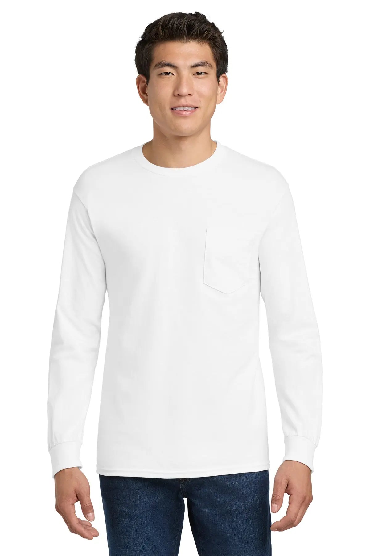 Gildan® Ultra Cotton® 100% US Cotton Long Sleeve T-Shirt with Pocket #2410 Game Over Merch