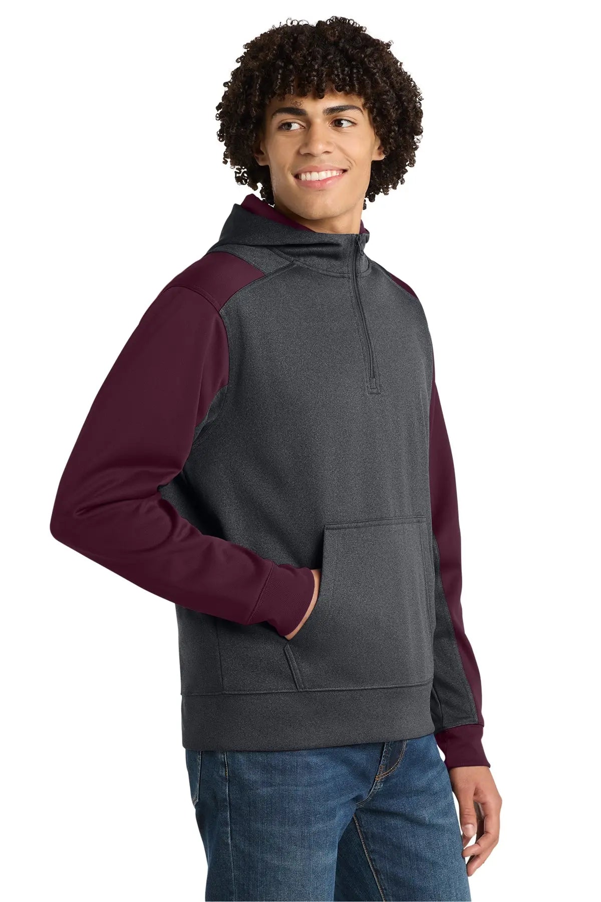 Sport-Tek® Tech Fleece Colorblock 1/4-Zip Hooded Sweatshirt #ST249 Game Over Merch