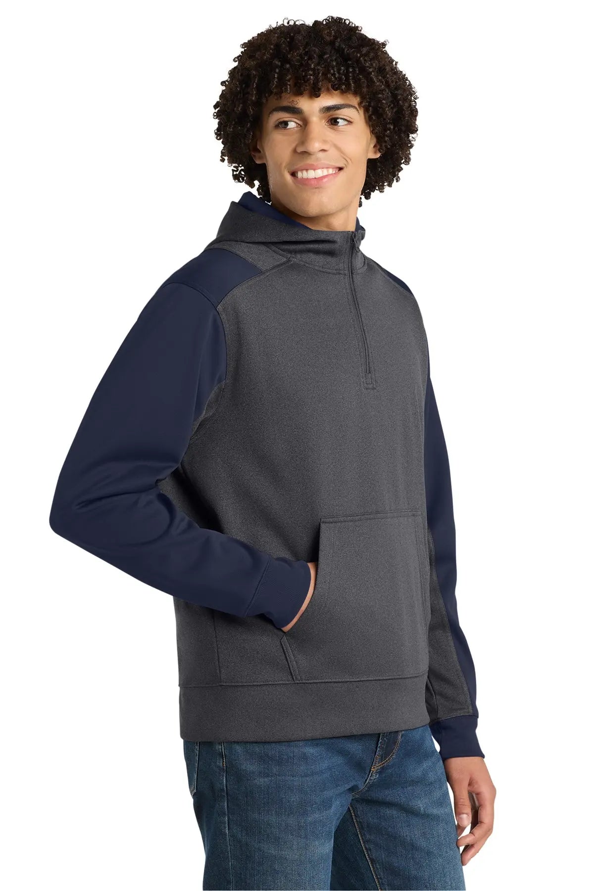 Sport-Tek® Tech Fleece Colorblock 1/4-Zip Hooded Sweatshirt #ST249 Game Over Merch