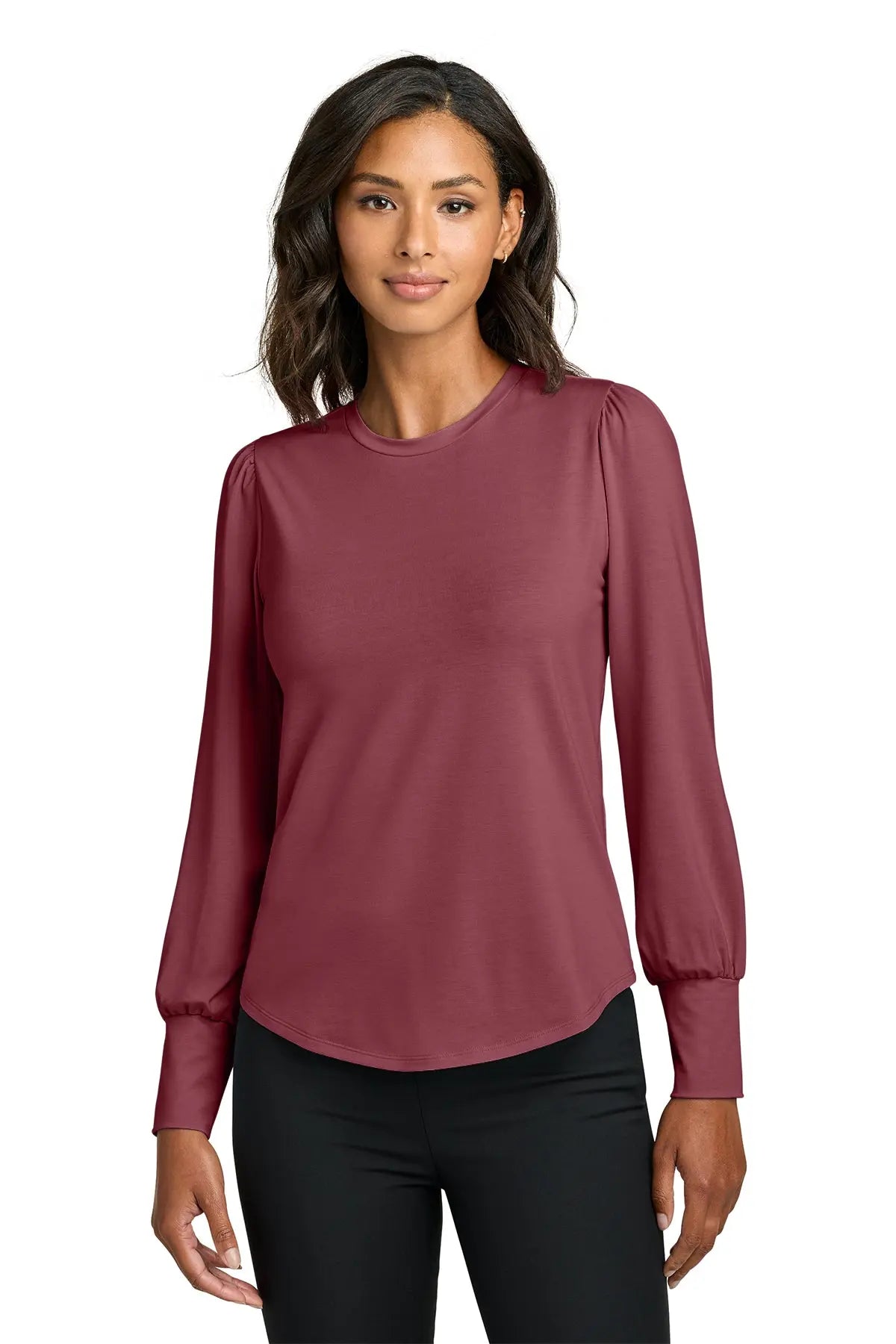 Mercer+Mettle® Women’s Stretch Jersey Long Sleeve Blouson Top #MM1019Game Over Merch