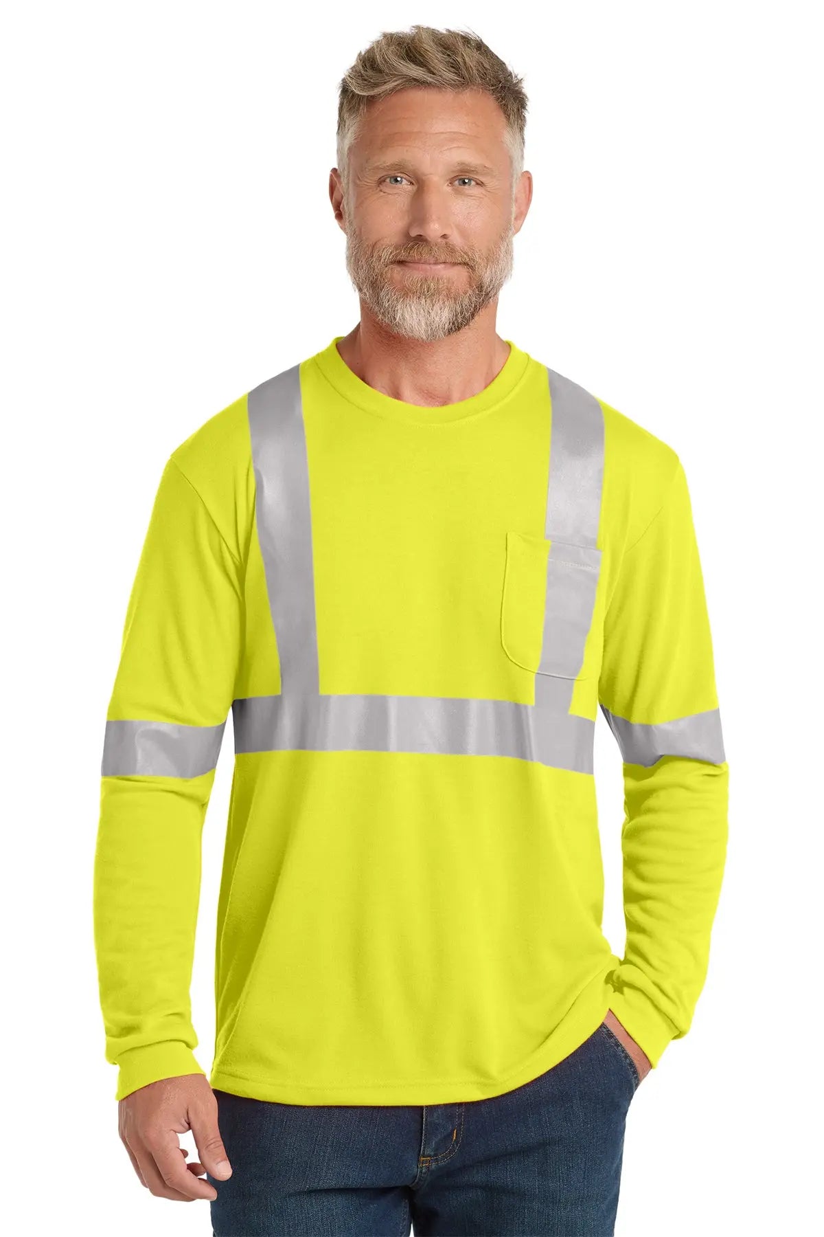 CornerStone® ANSI 107 Class 2 Long Sleeve Safety T-Shirt #CS401LS