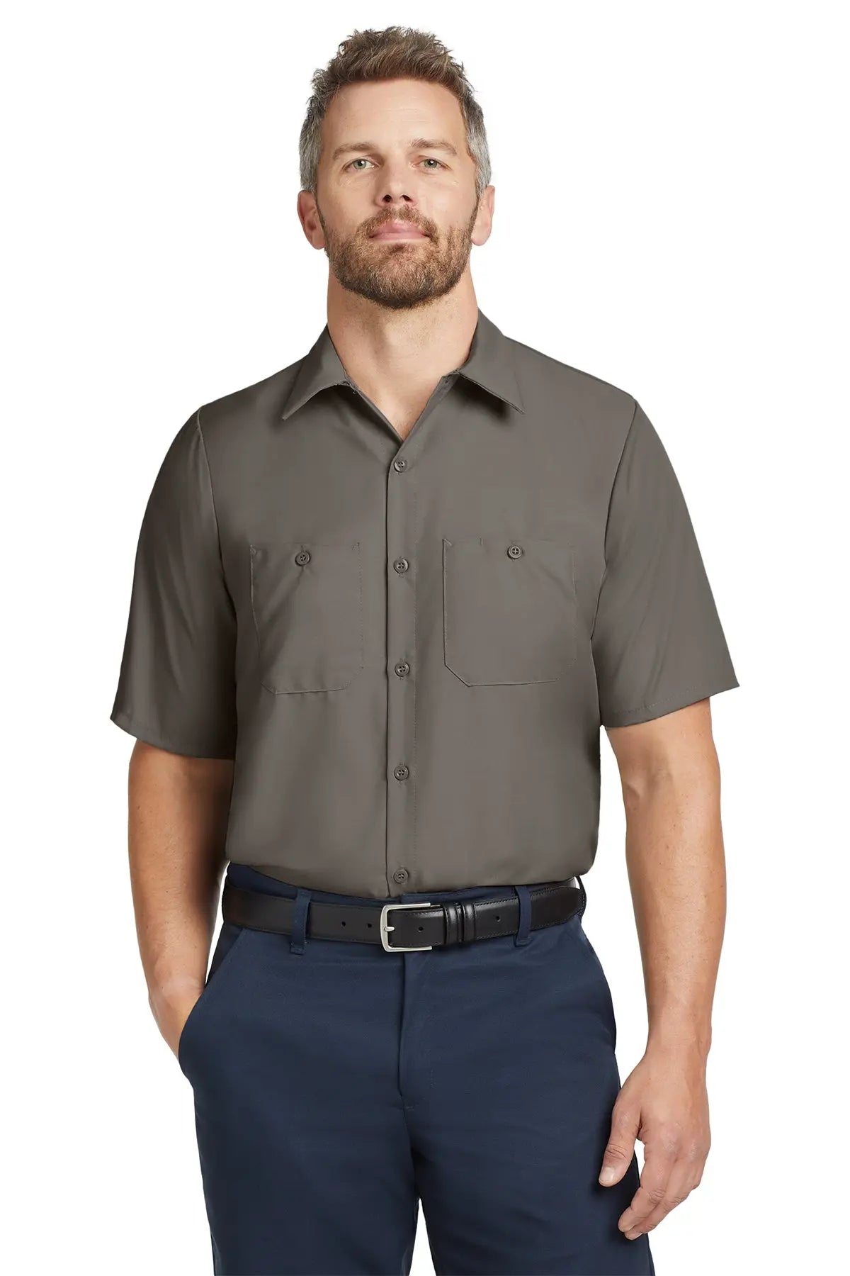 Red Kap® Long Size, Short Sleeve Industrial Work Shirt #SP24LONG