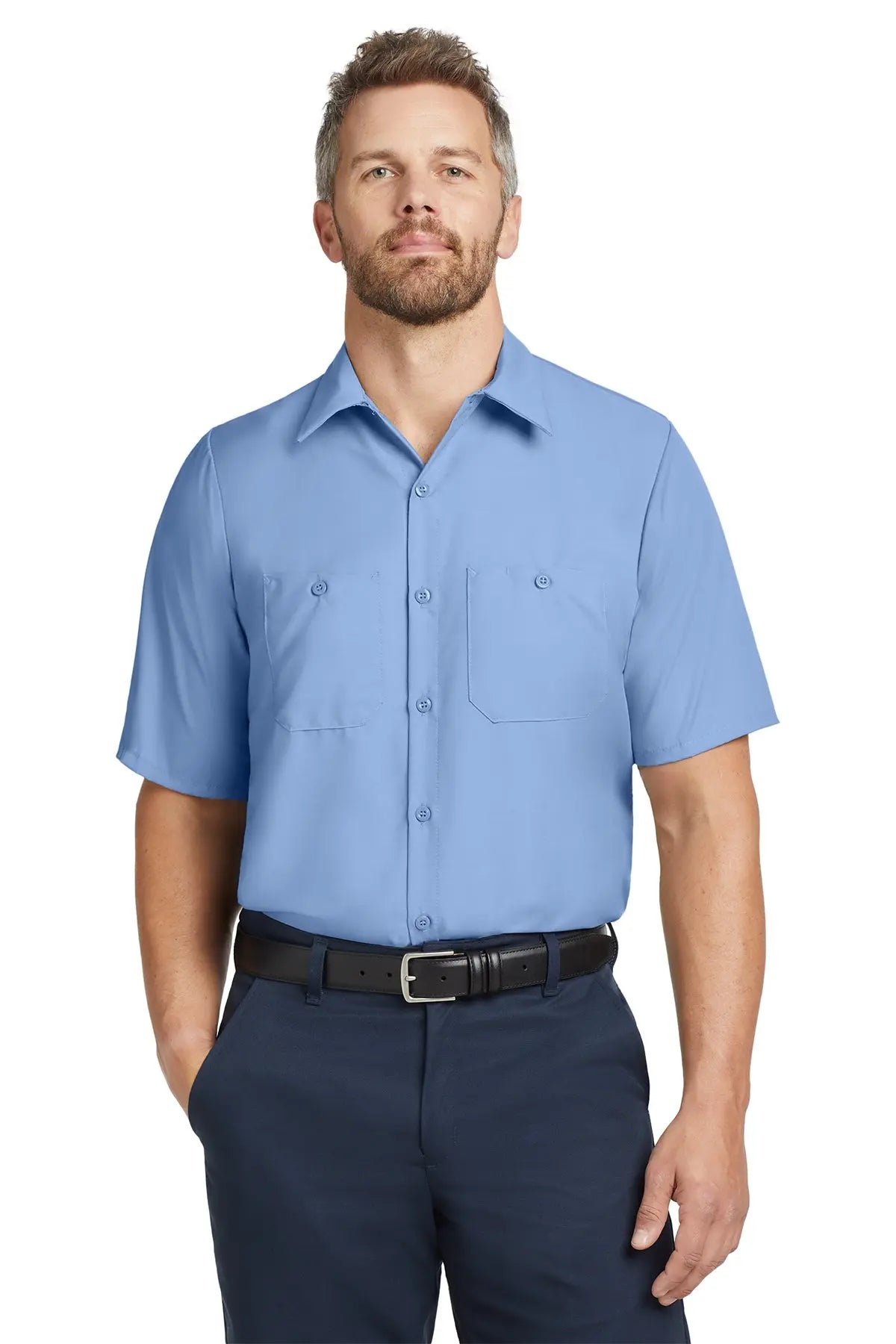 Red Kap® Long Size, Short Sleeve Industrial Work Shirt #SP24LONG
