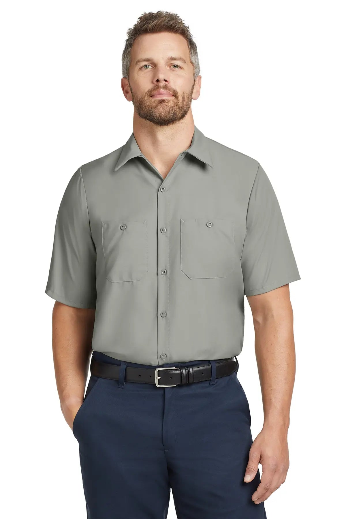 Red Kap® Long Size, Short Sleeve Industrial Work Shirt #SP24LONG