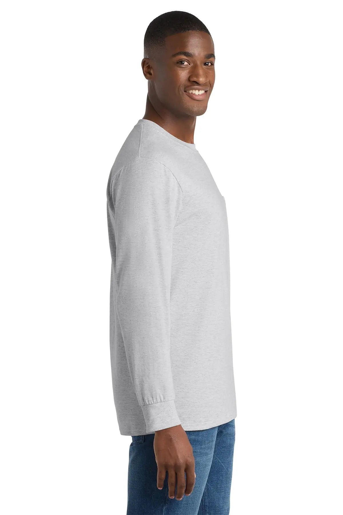 Port & Co™ Tall Long Sleeve Essential Pocket Tee #PC61LSPT
