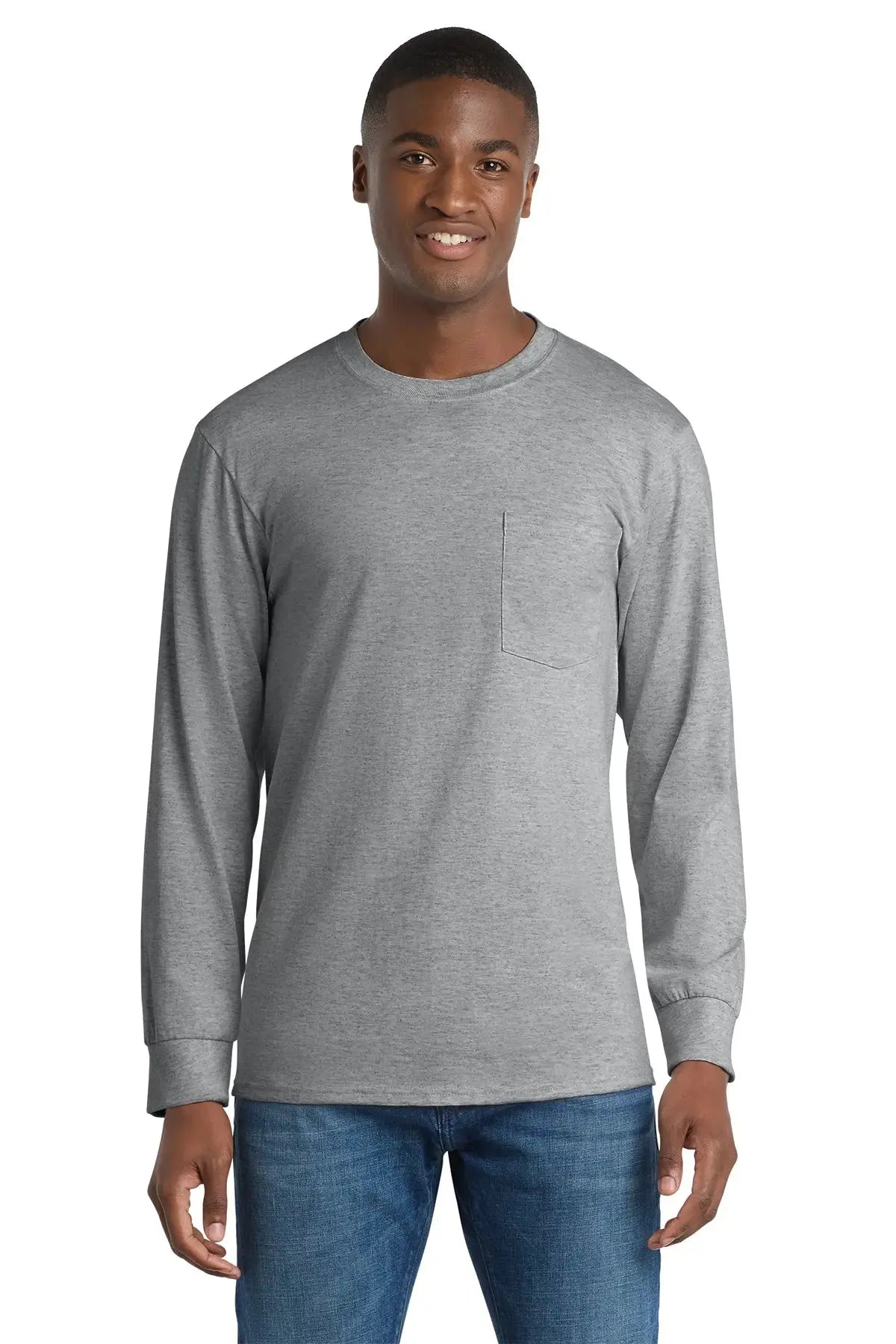 Port & Co™ Tall Long Sleeve Essential Pocket Tee #PC61LSPT Game Over Merch