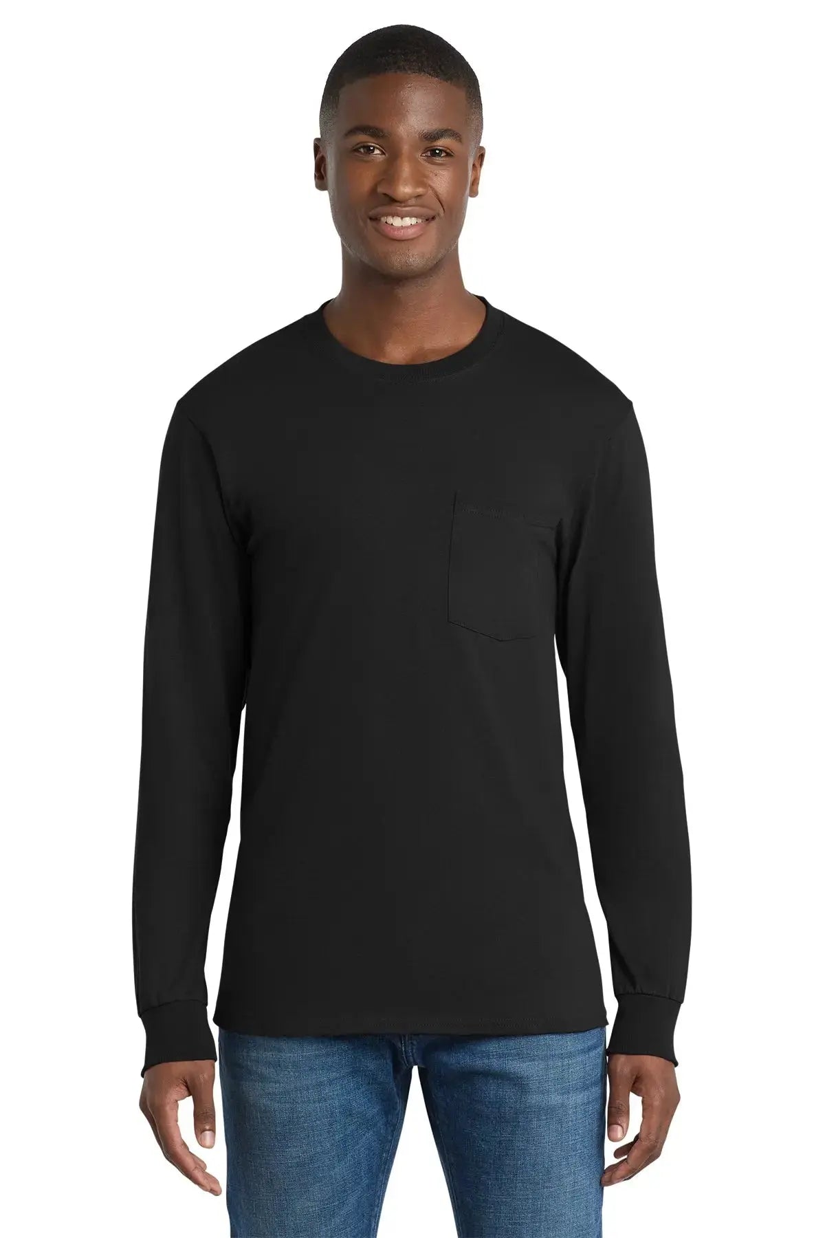 Port & Co™ Tall Long Sleeve Essential Pocket Tee #PC61LSPT Game Over Merch