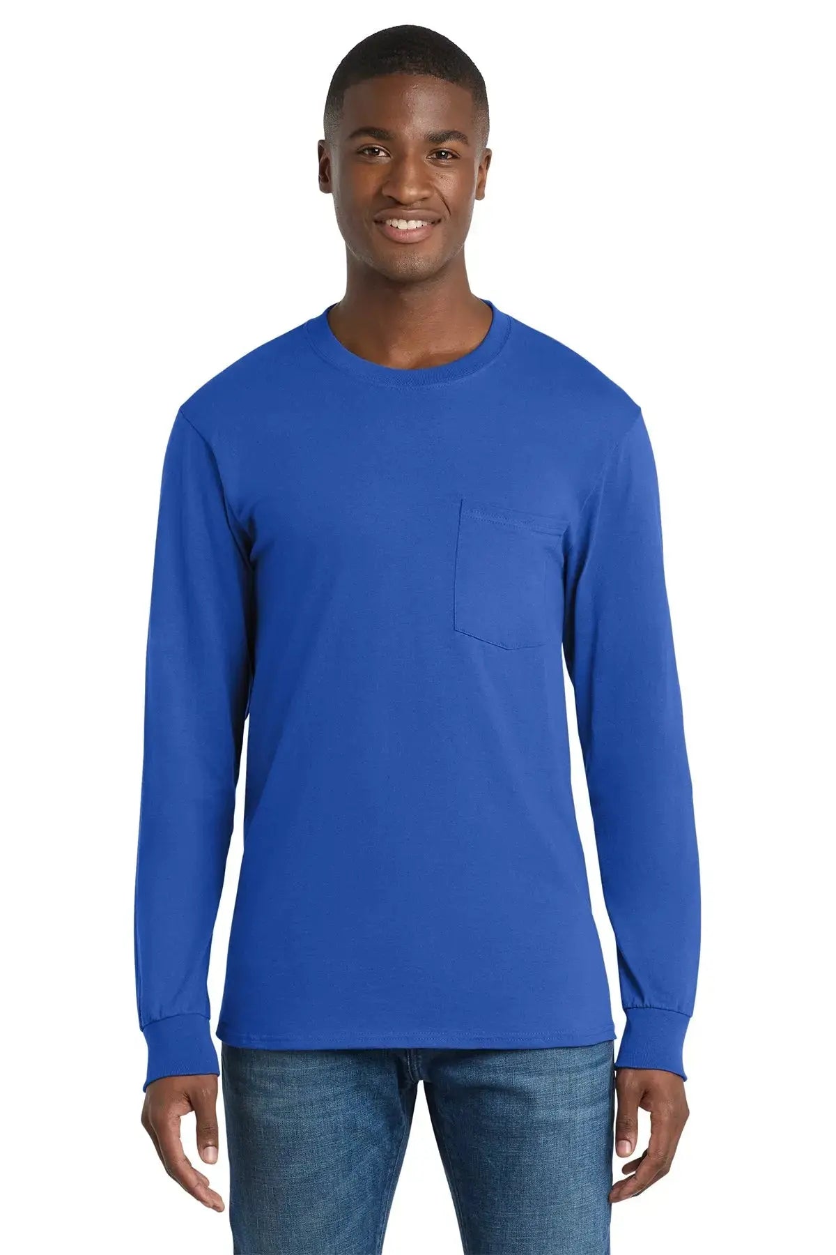 Port & Co™ Tall Long Sleeve Essential Pocket Tee #PC61LSPT Game Over Merch