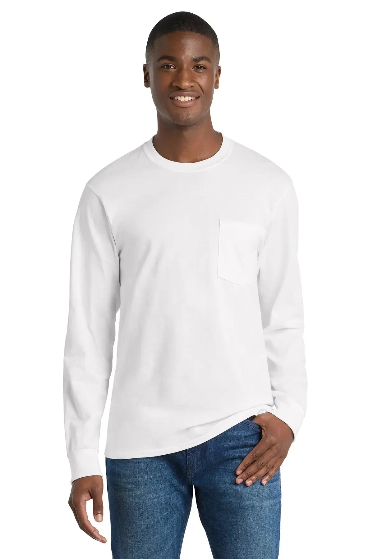 Port & Co™ Tall Long Sleeve Essential Pocket Tee #PC61LSPT Game Over Merch